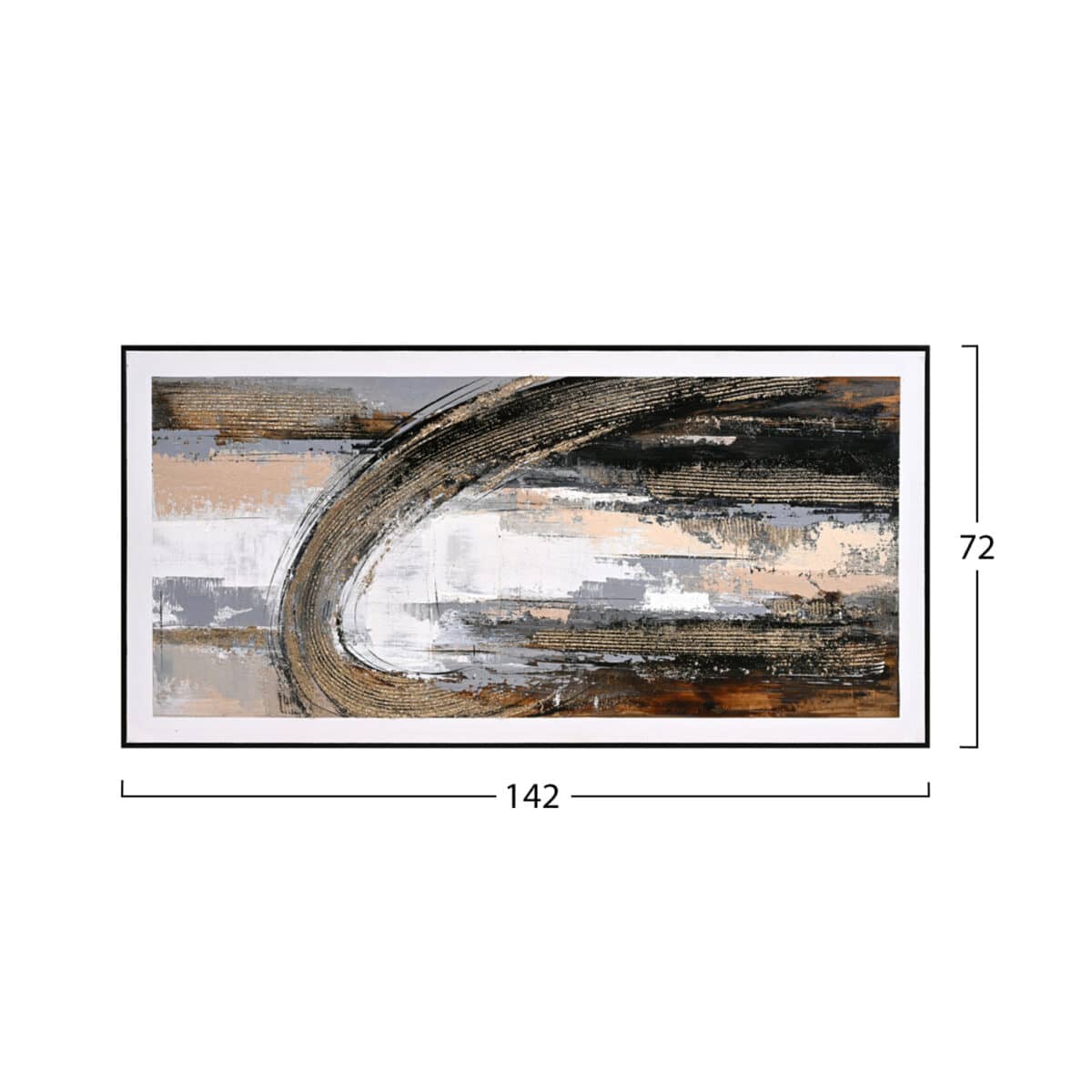 ΠΙΝΑΚΑΣ TOIXOY HM4538 ΜΕ ΚΟΡΝΙΖΑ ΜΑΥΡΗ-ΚΑΜΒΑΣ ΜΕ ΑΦΗΡΗΜΕΝΟ ΣΧΕΔΙΟ 72x4,5x142Υεκ. - Image 2