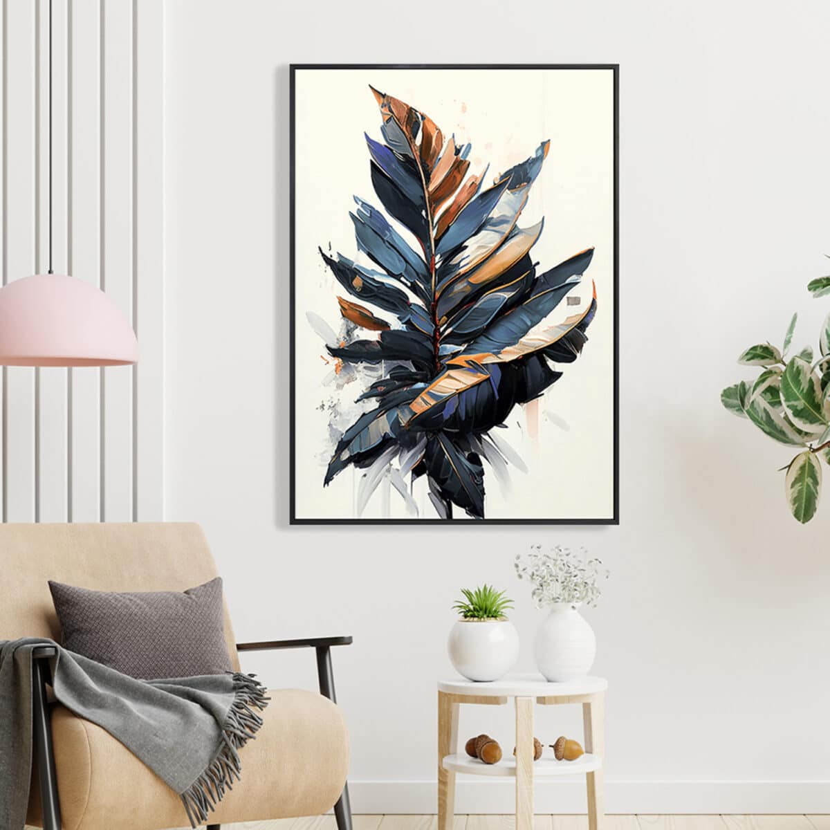 ΠΙΝΑΚΑΣ TOIXOY TROPICO HM4547.01 ΚΟΡΝΙΖΑ ΜΑΥΡΗ-ΚΑΜΒΑΣ ΕΚΤΥΠΩΣΗ 52,5x2,8x72,5Υεκ. - Image 3