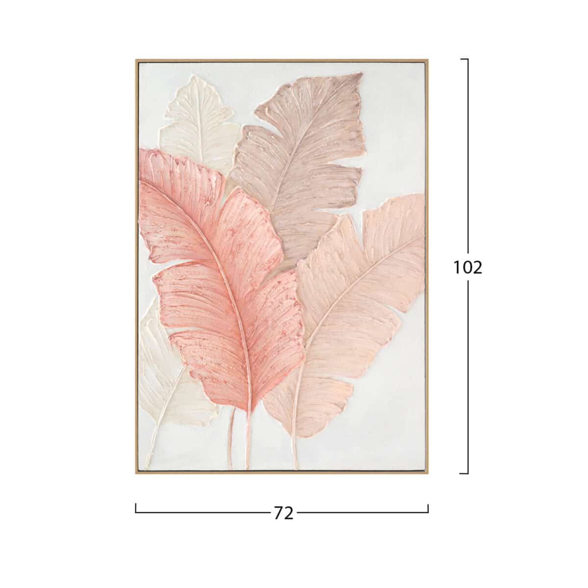 ΠΙΝΑΚΑΣ TOIXOY TROPICO HM4556 ΜΕ ΚΟΡΝΙΖΑ ΜΠΕΖ-ΚΑΜΒΑΣ-ΠΛΑΤΙΑ ΦΥΛΛΑ 72x4,5x102Υεκ. - Image 2