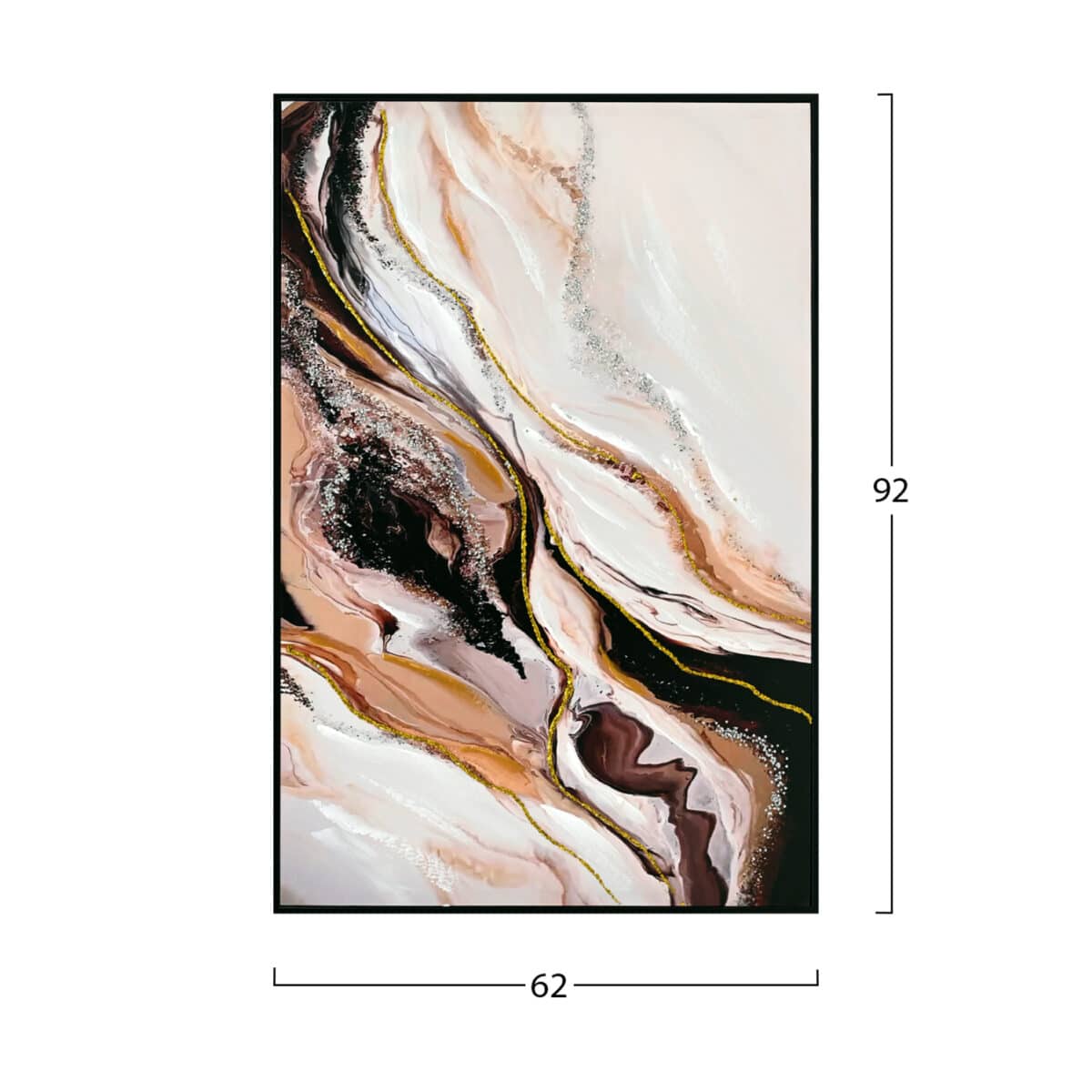 ΠΙΝΑΚΑΣ TOIXOY HM4560 ΜΕ ΚΟΡΝΙΖΑ ΜΑΥΡΗ-ΚΑΜΒΑΣ ΕΚΤΥΠΩΣΗ ABSTRACT 62x4x92Υεκ. - Image 2