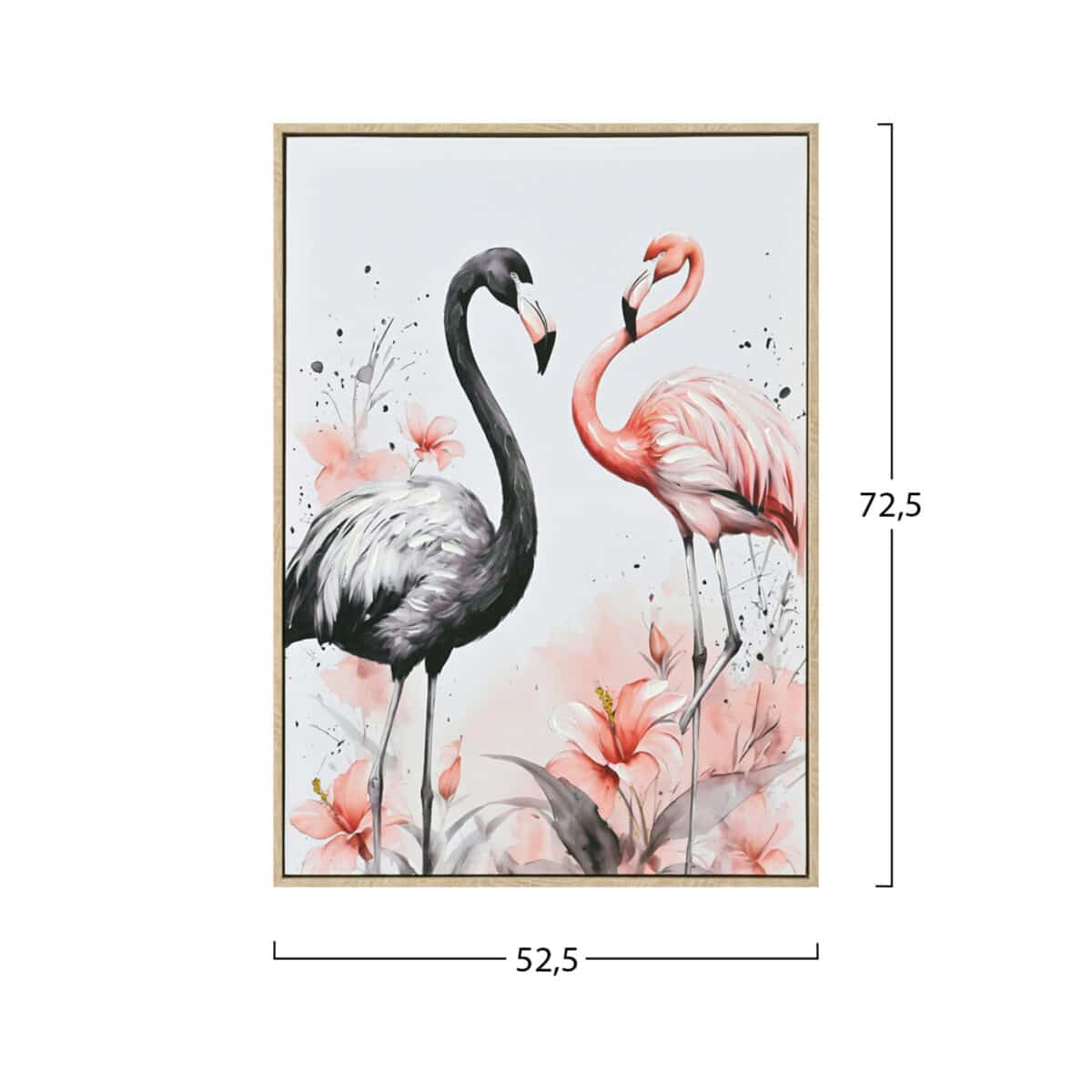 ΠΙΝΑΚΑΣ TOIXOY FLAMINGOS HM4562 ΜΕ ΚΟΡΝΙΖΑ ΜΠΕΖ-ΚΑΜΒΑΣ ΕΚΤΥΠΩΣΗ 52,5x2,8x72,5Υεκ. - Image 2