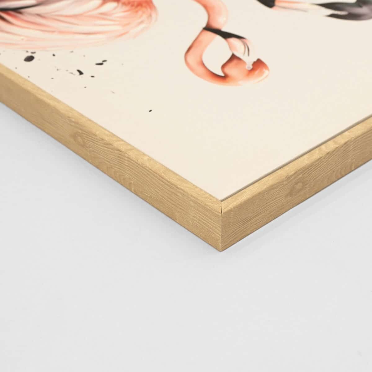 ΠΙΝΑΚΑΣ TOIXOY FLAMINGOS HM4562 ΜΕ ΚΟΡΝΙΖΑ ΜΠΕΖ-ΚΑΜΒΑΣ ΕΚΤΥΠΩΣΗ 52,5x2,8x72,5Υεκ. - Image 4