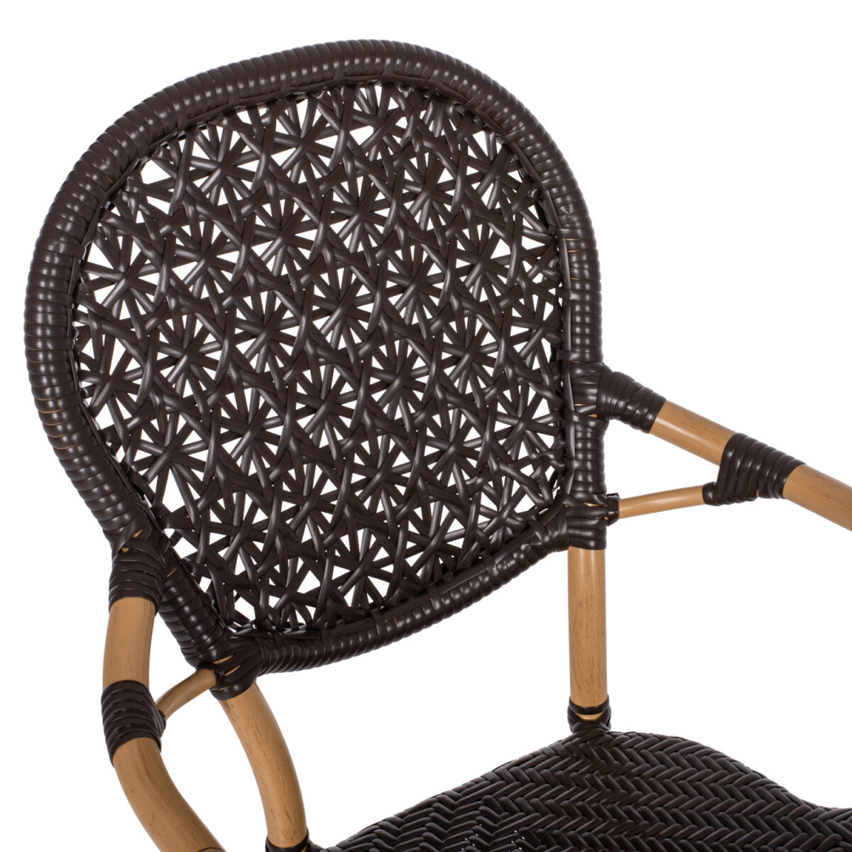 ΠΟΛΥΘΡΟΝΑ ΑΛΟΥΜΙΝΙΟΥ BAMBOO LOOK ΚΑΦΕ ΚΑΙ ΚΑΦΕ PE RATTAN HM5926.01 56x62x95Yεκ. - Image 8