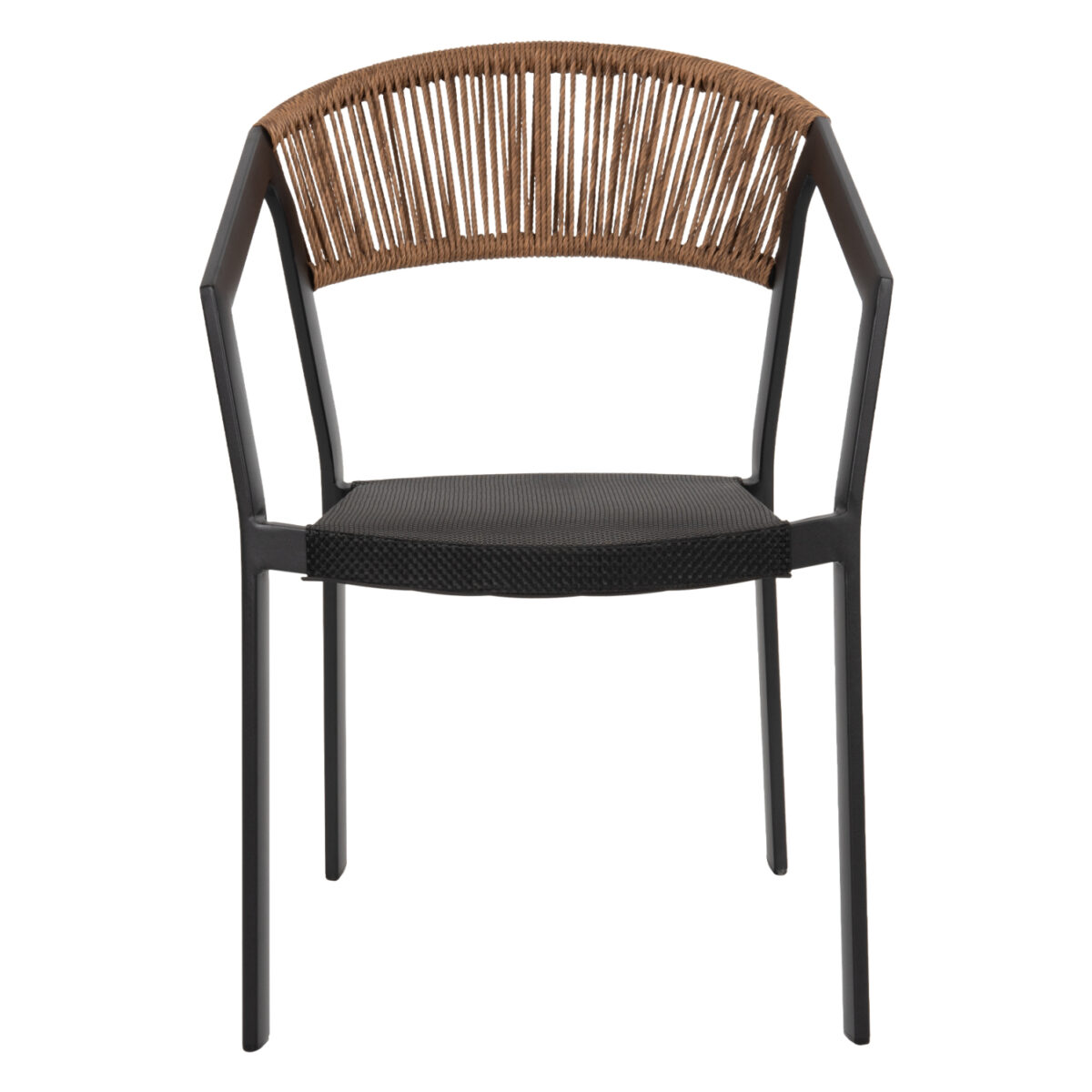 ΠΟΛΥΘΡΟΝΑ ΑΛΟΥΜΙΝΙΟΥ MIRI HM5891.05 ΜΑΥΡΟΣ ΣΚΕΛΕΤΟΣ&TEXTLINE-ΜΠΕΖ RATTAN 57,5x59x81,5Yεκ. - Image 3