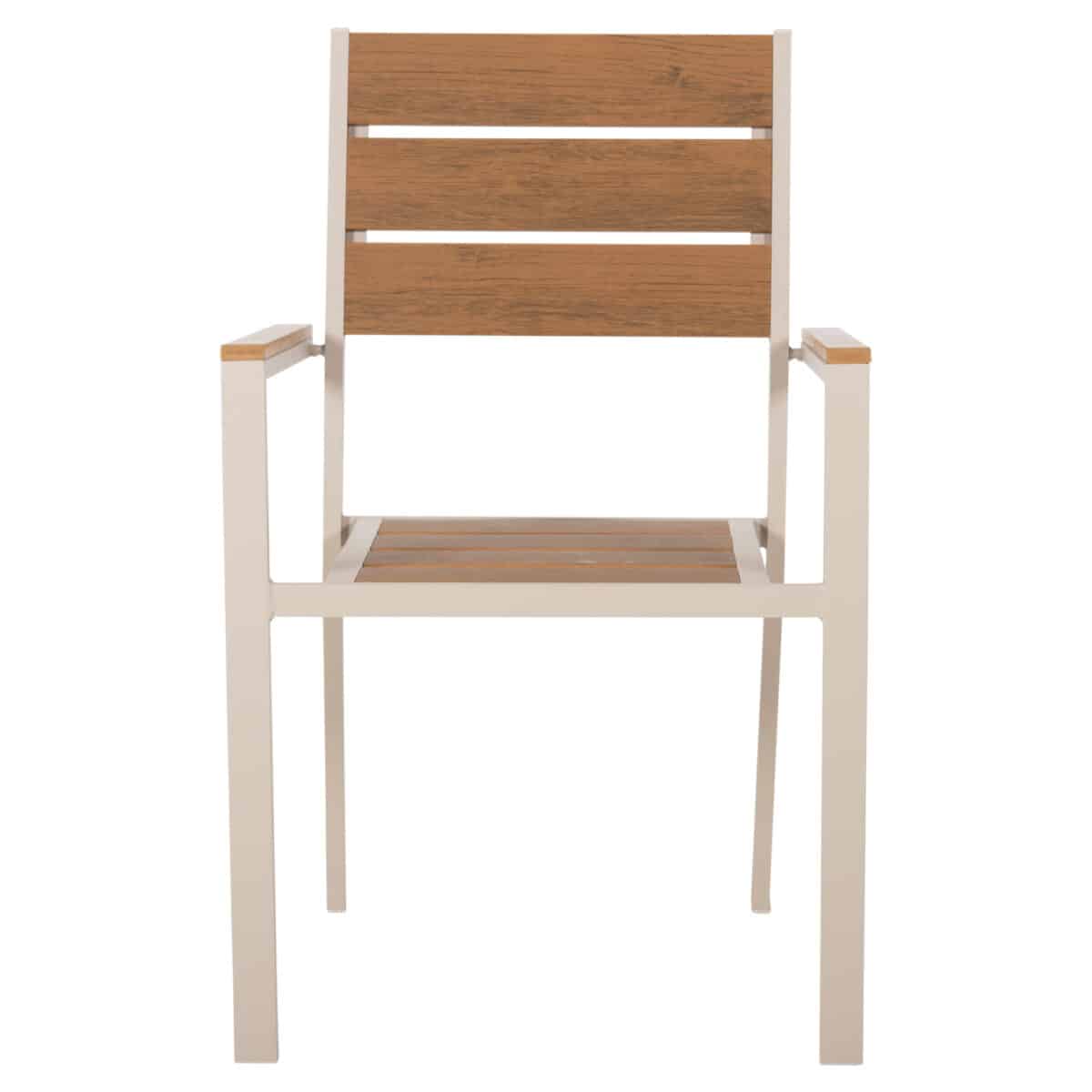 ΠΟΛΥΘΡΟΝΑ ΑΛΟΥΜΙΝΙΟΥ SAGA HM5981.04 ΣΑΜΠΑΝΙ-POLYWOOD ΣΕ ΦΥΣΙΚΟ 55x55x86Υεκ. - Image 3