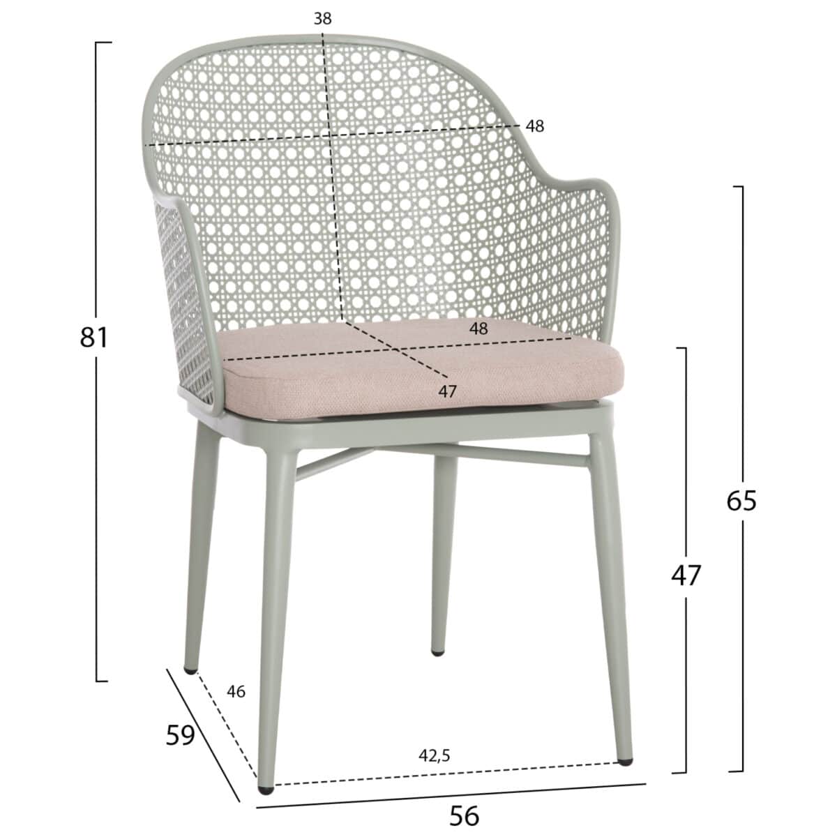 ΠΟΛΥΘΡΟΝΑ ΑΛΟΥΜΙΝΙΟΥ OREGO HM6268.06 ΦΥΣΤΙΚΙ-ΜΑΞΙΛΑΡΙ ΜΠΕΖ 56x59x81Υεκ. - Image 2