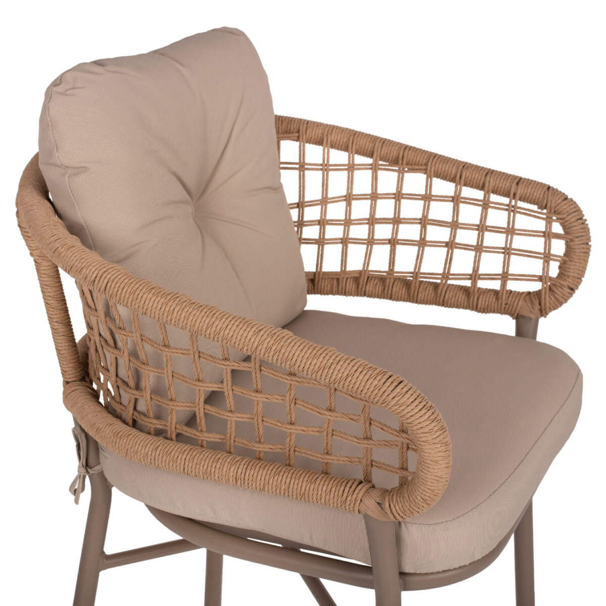 ΠΟΛΥΘΡΟΝΑ ΑΛΟΥΜΙΝΙΟΥ ΜΟΚΑ ΕΠΑΓΓΕΛΜ. RATTAN & ΜΑΞΙΛΑΡΙ ΜΠΕΖ HM5863.02 60x56x84 εκ. - Image 8