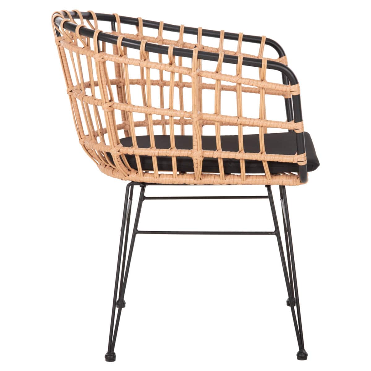 ΠΟΛΥΘΡΟΝΑ ΕΞ.ΧΩΡΟΥ ALLEGRA HM5456.11 ΜΕΤΑΛΛΟ&ΜΑΞΙΛΑΡΙ ΜΑΥΡΟ-WICKER ΜΠΕΖ 58x61x81Y - Image 4
