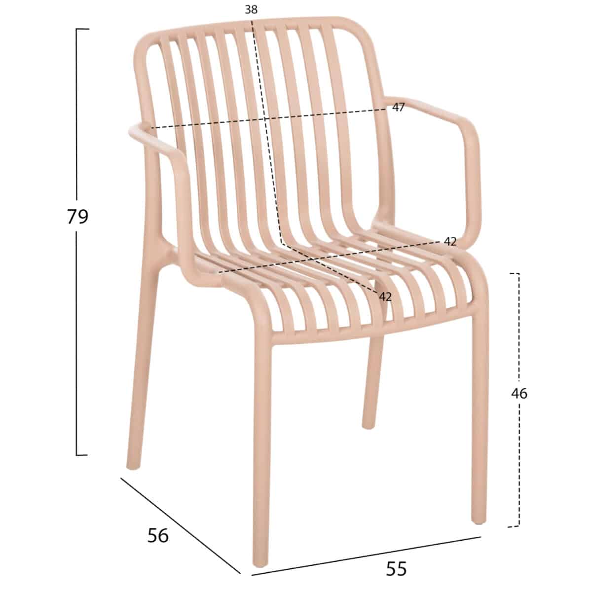 ΠΟΛΥΘΡΟΝΑ ΕΞΩΤ.ΧΩΡΟΥ CONVEE HM6105.04 ΚΑΠΟΥΤΣΙΝΟ ΠΟΛΥΠΡΟΠΥΛΕΝΙΟ 55x56x79Yεκ. - Image 2