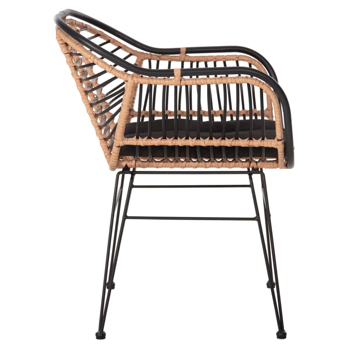 ΠΟΛΥΘΡΟΝΑ ALLEGRA HM5663.11 ΜΕΤΑΛ.ΣΚΕΛΕΤΟΣ-P.E.RATTAN ΜΠΕΖ-ΜΑΥΡΟ 58x59x81Υεκ - Image 4