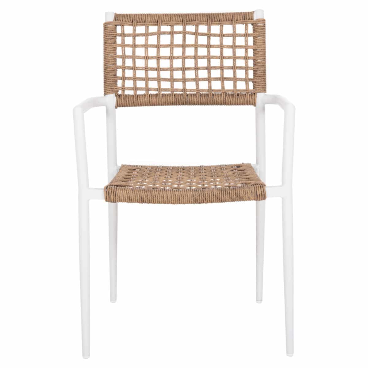 ΠΟΛΥΘΡΟΝΑ TRILAN HM6044.01 ΑΛΟΥΜΙΝΙΟ ΛΕΥΚΟ ΜΕ ΣΥΝΘΕΤΙΚΟ RATTAN ΦΥΣΙΚΟ 55,5x55x84Υεκ. - Image 3