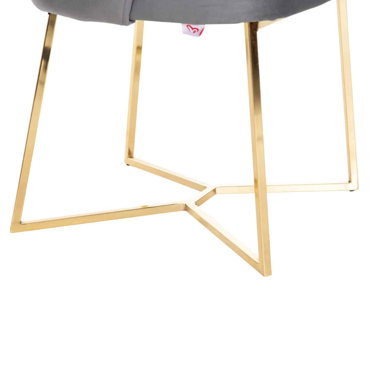 ΠΟΛΥΘΡΟΝΑ TRIANA HM9278.11 ΓΚΡΙ ΒΕΛΟΥΔΟ ΜΕ ΜΕΤΑΛΛΙΚΑ ΧΡΥΣΑ ΠΟΔΙΑ 54,5x60,5x85,5Υεκ. - Image 9