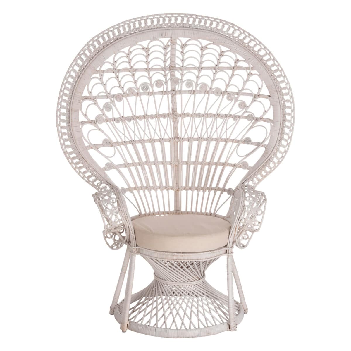 ΠΟΛΥΘΡΟΝΑ ROYAL PEACOCK HM9342.02 RATTAN ΣΕ ΛΕΥΚΟ-ΜΑΞΙΛΑΡΙ ΛΕΥΚΟ 114x72x150Yεκ. - Image 3