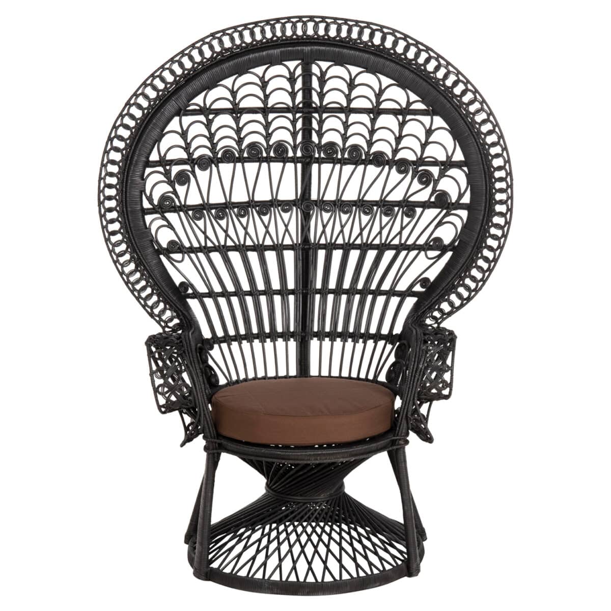 ΠΟΛΥΘΡΟΝΑ ROYAL PEACOCK HM9342.03 RATTAN ΜΑΥΡΟ-ΜΑΞΙΛΑΡΙ ΜΑΥΡΟ 114x72x150Yεκ. - Image 3