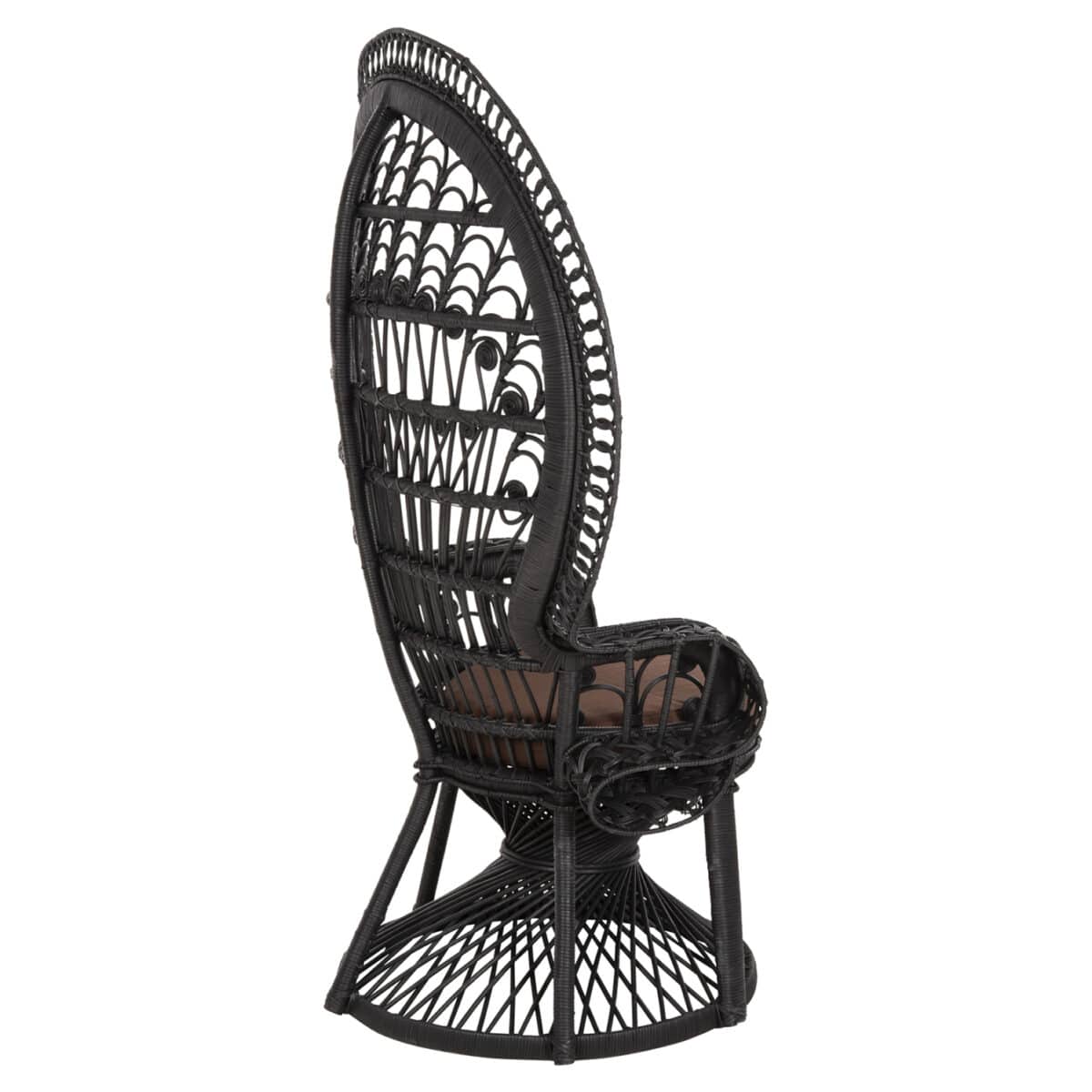 ΠΟΛΥΘΡΟΝΑ ROYAL PEACOCK HM9342.03 RATTAN ΜΑΥΡΟ-ΜΑΞΙΛΑΡΙ ΜΑΥΡΟ 114x72x150Yεκ. - Image 5