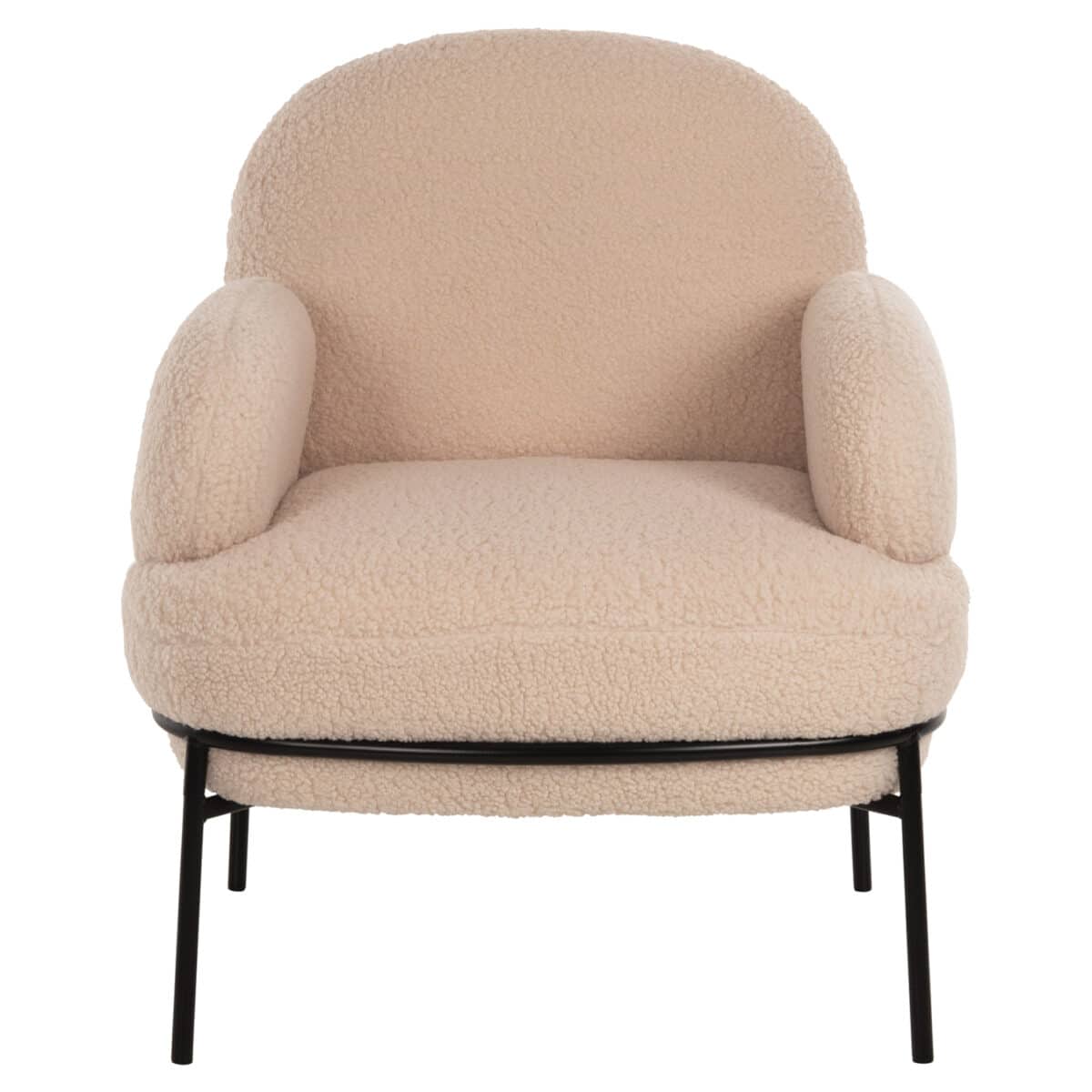 ΠΟΛΥΘΡΟΝΑ AGNES HM9525.20 ΕΚΡΟΥ ΜΠΟΥΚΛΕ-ΜΑΥΡΑ ΜΕΤΑΛΛΙΚΑ ΠΟΔΙΑ 74x71x83Υεκ. - Image 3