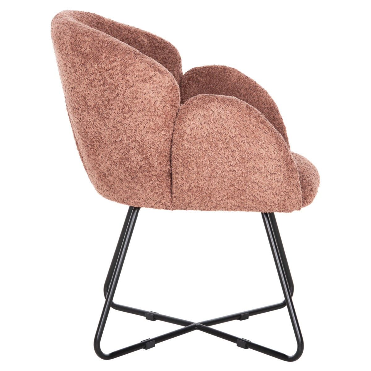 ΠΟΛΥΘΡΟΝΑ HARNIS HM9603.02 ΡΟΖ ΜΠΟΥΚΛΕ-ΜΑΥΡΑ ΜΕΤΑΛ.ΠΟΔΙΑ ΧΙΑΣΤΙ 59,5x64x77Υεκ - Image 4