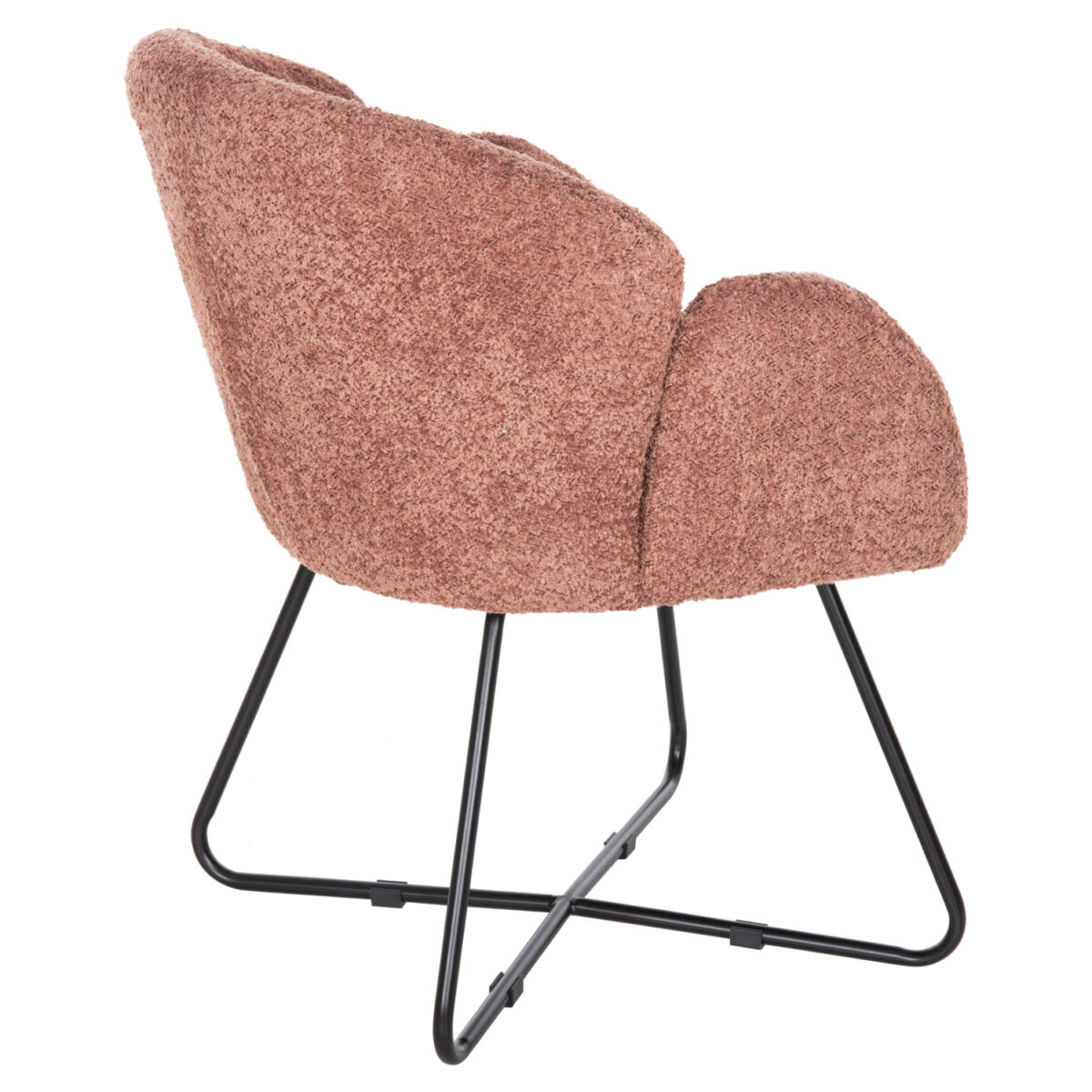 ΠΟΛΥΘΡΟΝΑ HARNIS HM9603.02 ΡΟΖ ΜΠΟΥΚΛΕ-ΜΑΥΡΑ ΜΕΤΑΛ.ΠΟΔΙΑ ΧΙΑΣΤΙ 59,5x64x77Υεκ - Image 5