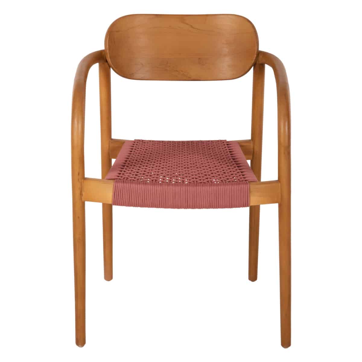 ΠΟΛΥΘΡΟΝΑ OSLO HM9636.06 ΞΥΛΟ TEAK ΦΥΣΙΚΟ & ΡΟΖ ΣΧΟΙΝΙ 55x54x80Yεκ. - Image 3