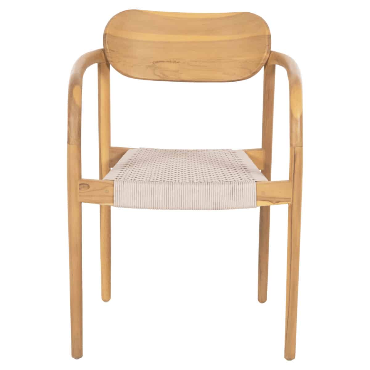 ΠΟΛΥΘΡΟΝΑ OSLO HM9636.07 ΞΥΛΟ TEAK ΦΥΣΙΚΟ & ΜΠΕΖ ΣΧΟΙΝΙ 55x54x80Yεκ. - Image 3