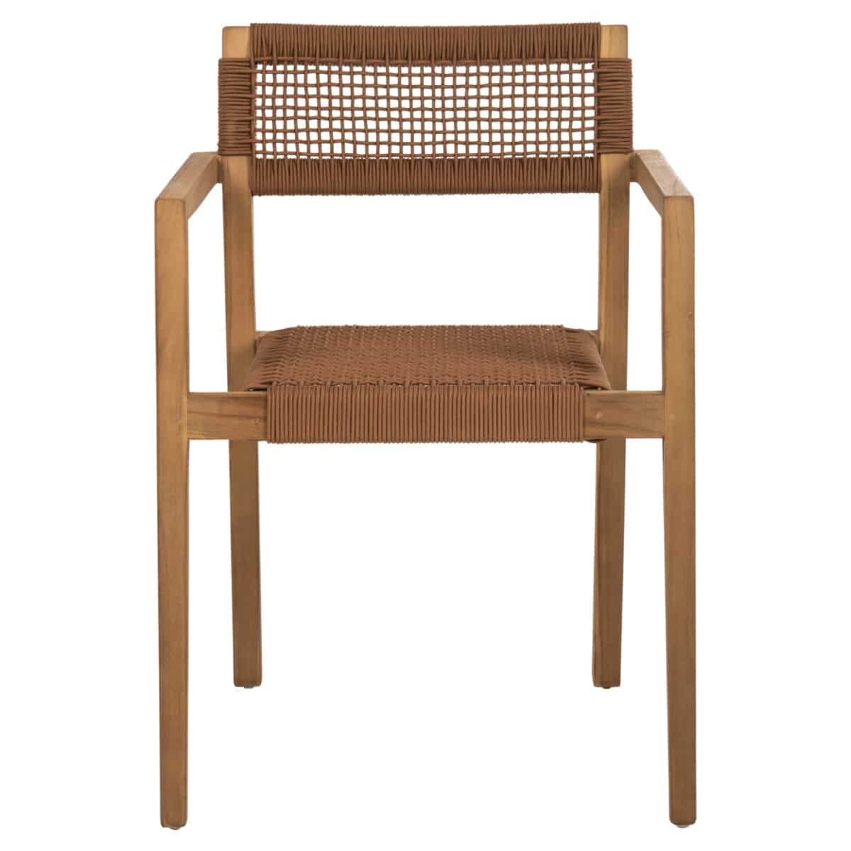 ΠΟΛΥΘΡΟΝΑ CHARLOTTE HM9637.01 ΞΥΛΟ TEAK ΦΥΣΙΚΟ & ΚΑΦΕ ΣΧΟΙΝΙ 59x54x83Y εκ. - Image 3