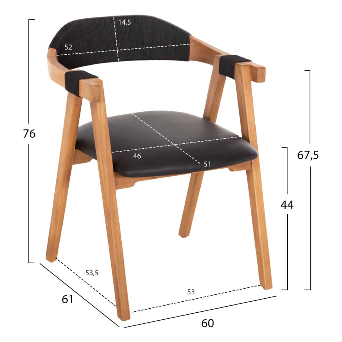polythrona-fb9986702-xylo-teak-fysiko-ma-1 ΠΟΛΥΘΡΟΝΑ RIMINI HM9867.02 ΞΥΛΟ TEAK ΦΥΣΙΚΟ-ΜΑΥΡΟ ΣΧΟΙΝΙ & PU ΚΑΘΙΣΜΑ 60x61x76Υεκ. - Image 2