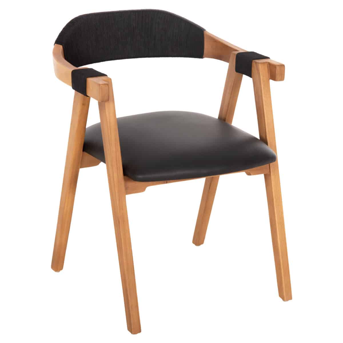 polythrona-fb9986702-xylo-teak-fysiko-ma ΠΟΛΥΘΡΟΝΑ RIMINI HM9867.02 ΞΥΛΟ TEAK ΦΥΣΙΚΟ-ΜΑΥΡΟ ΣΧΟΙΝΙ & PU ΚΑΘΙΣΜΑ 60x61x76Υεκ. - Image 1