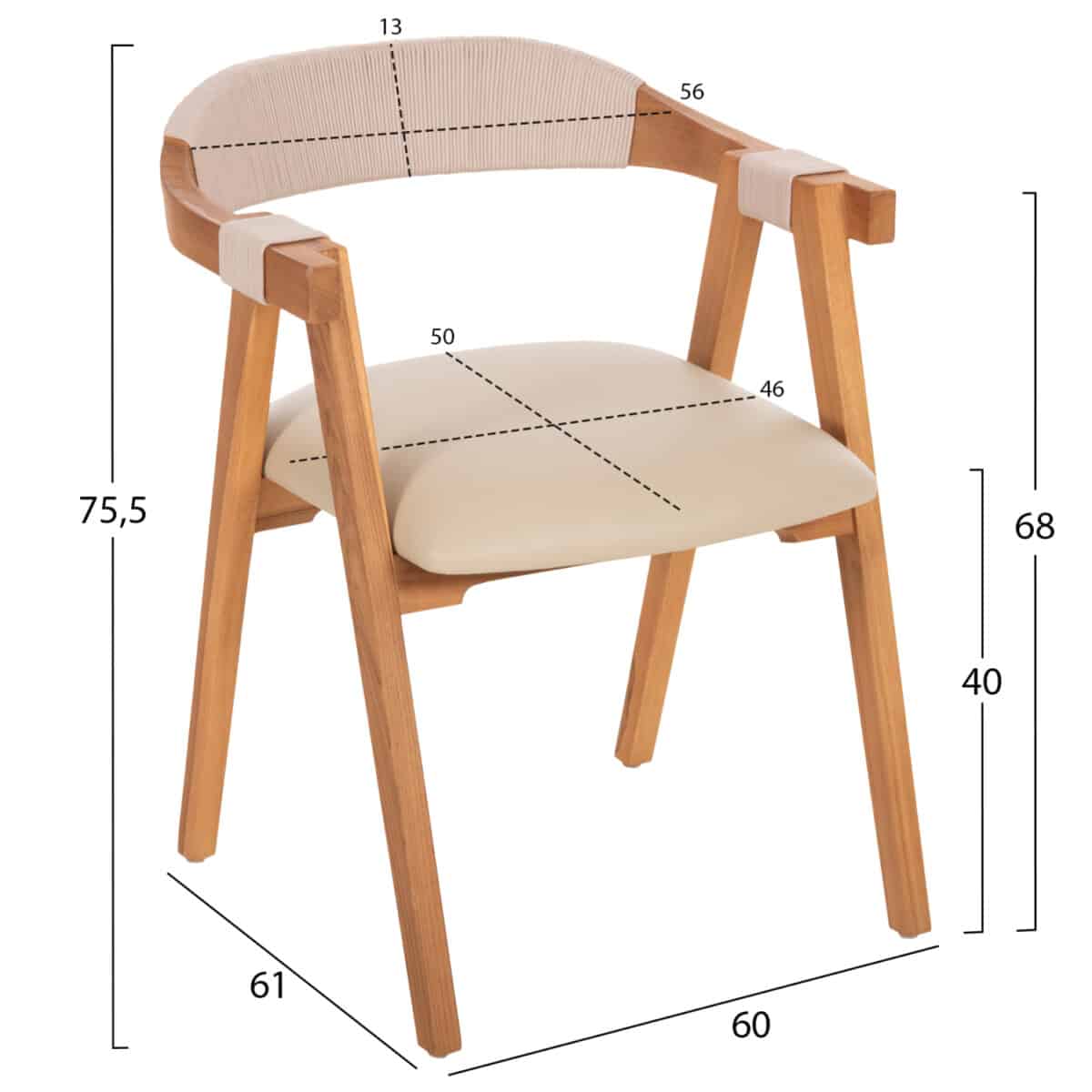 polythrona-fb9986707-xylo-teak-fysiko-mp-1 ΠΟΛΥΘΡΟΝΑ RIMINI HM9867.07 ΞΥΛΟ TEAK ΦΥΣΙΚΟ-ΜΠΕΖ ΣΧΟΙΝΙ & PU ΚΑΘΙΣΜΑ 60x61x75,5Υεκ. - Image 2