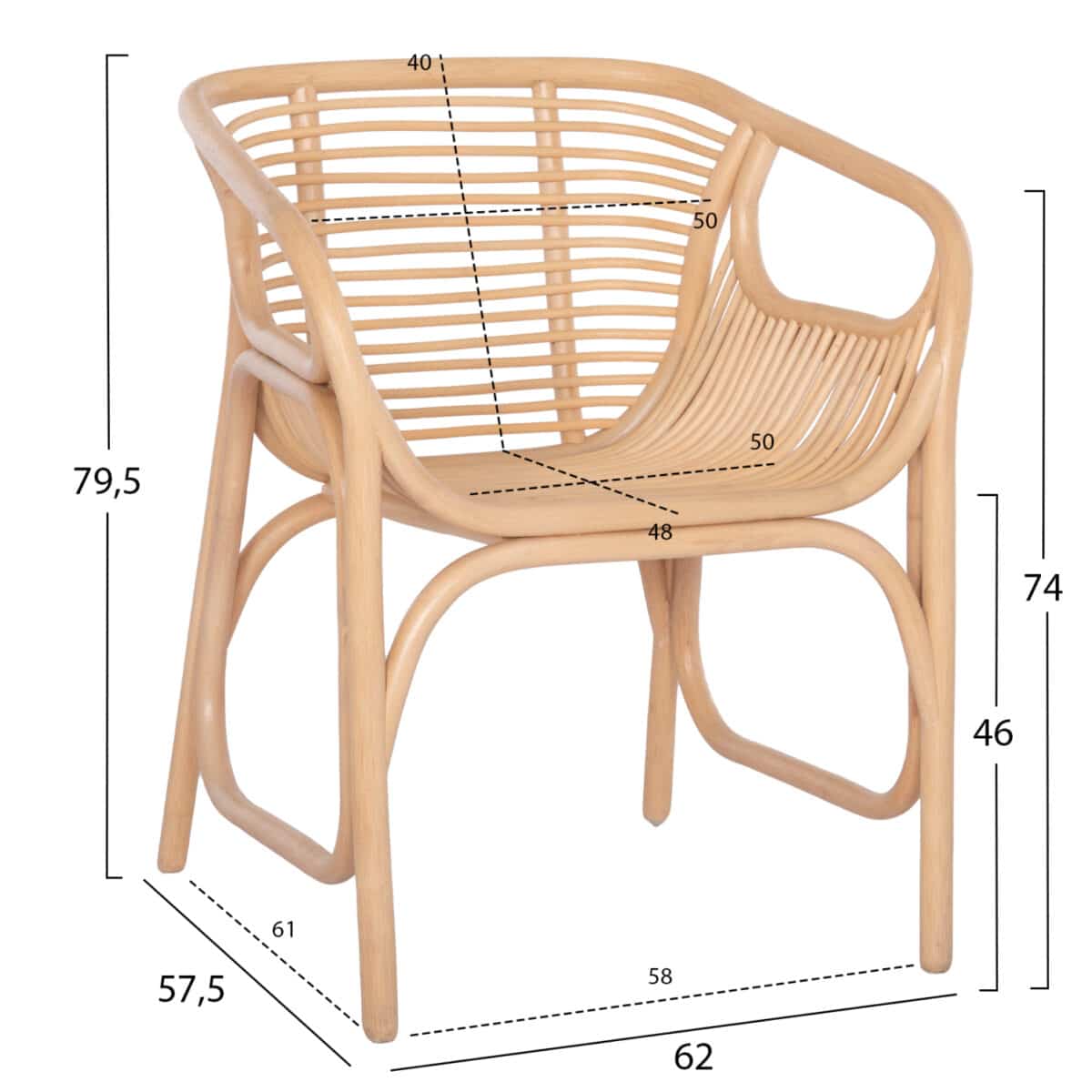 ΠΟΛΥΘΡΟΝΑ MEL ΕΣΩΤ. ΧΩΡΩΝ HM9954.01 ΦΥΣΙΚΟ RATTAN 62x57,5x79,5Υεκ. - Image 2