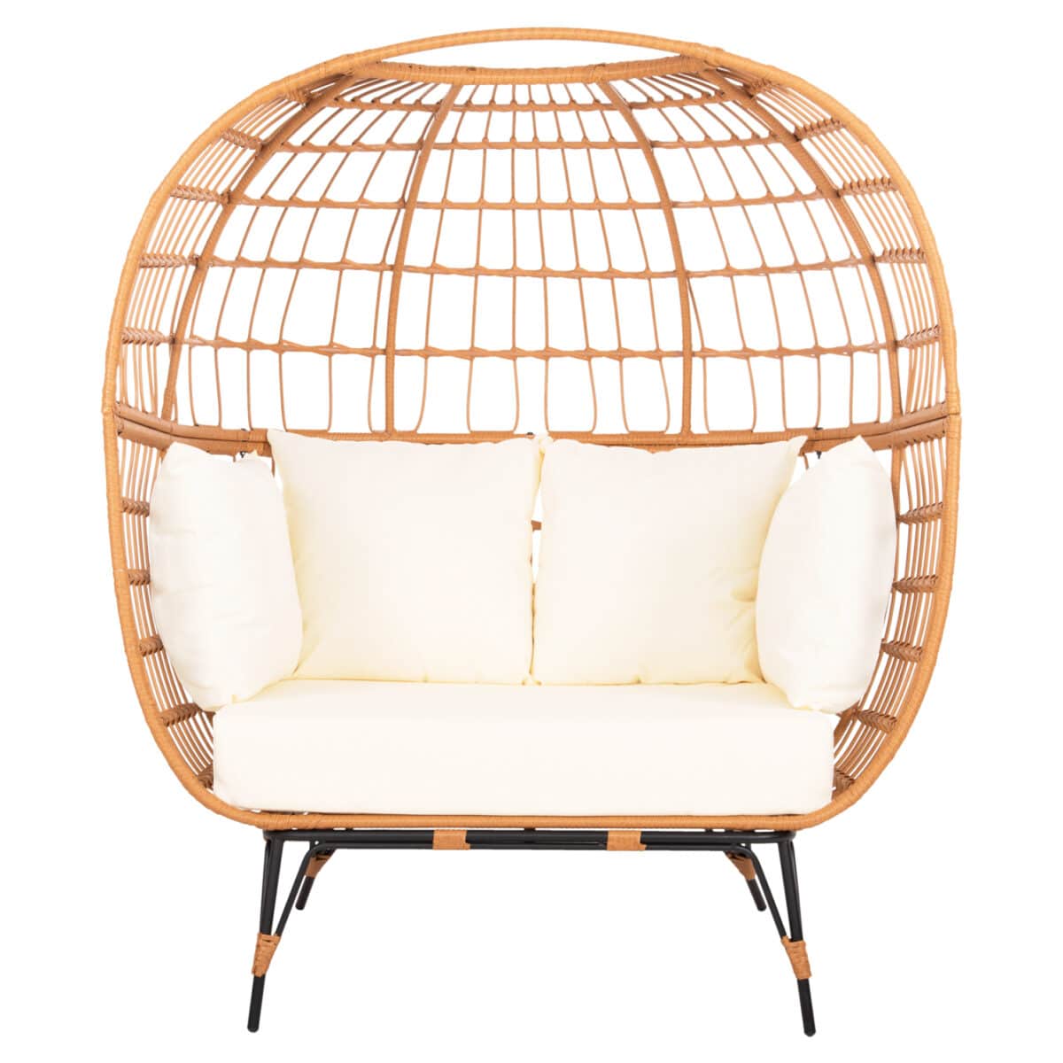 ΠΟΛΥΘΡΟΝΑ ΦΩΛΙΑ MIAMI 2 ΑΤΟΜΩΝ ΤΥΠΟΥ RATTAN HM5870.11 132.5x90x154Υεκ - Image 3