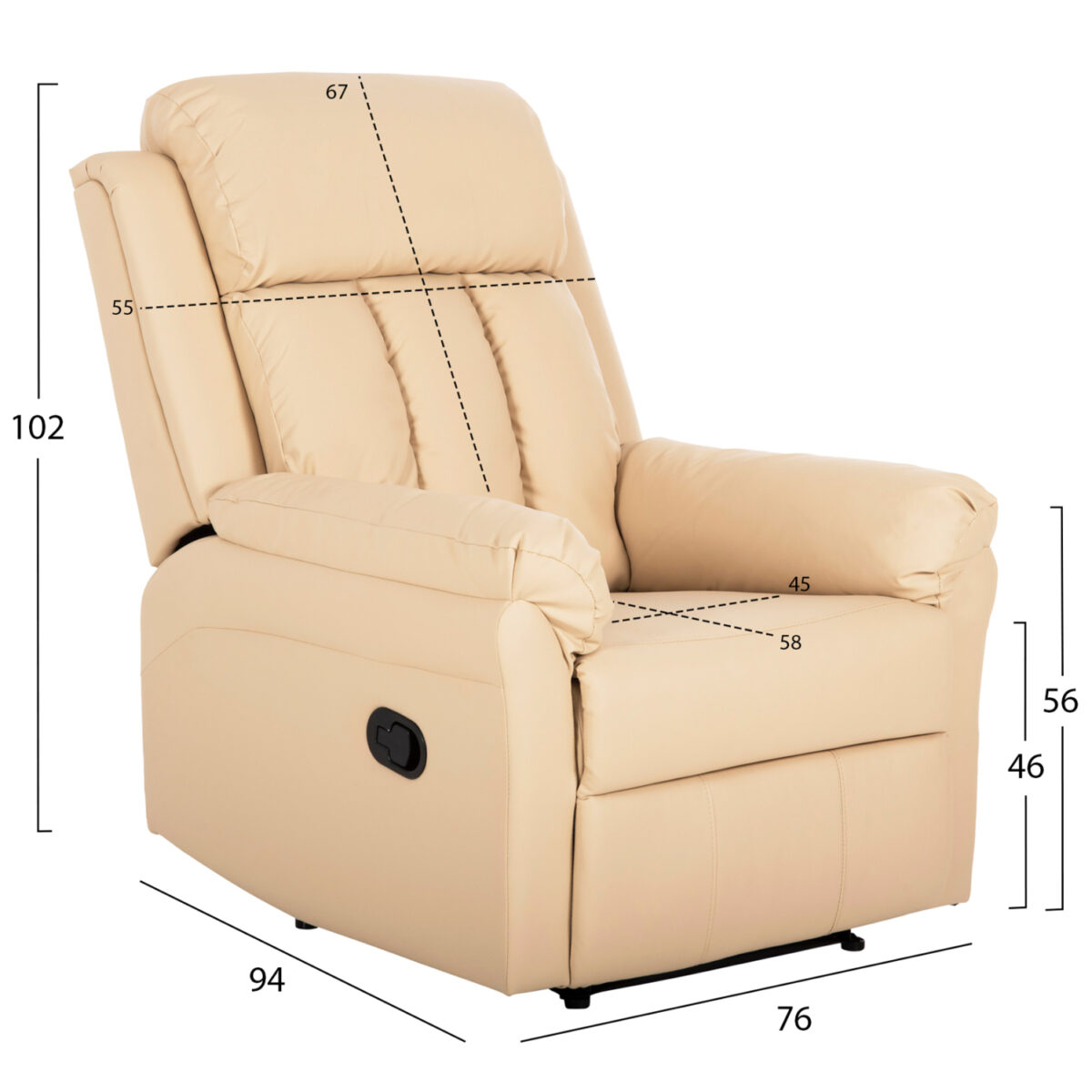 polythrona-masaz-fb9978513-ekroy-pu-76x9-1 ΠΟΛΥΘΡΟΝΑ ΜΑΣΑΖ HAPPER HM9785.13 ΕΚΡΟΥ PU 76x94x102Υ εκ. - Image 2