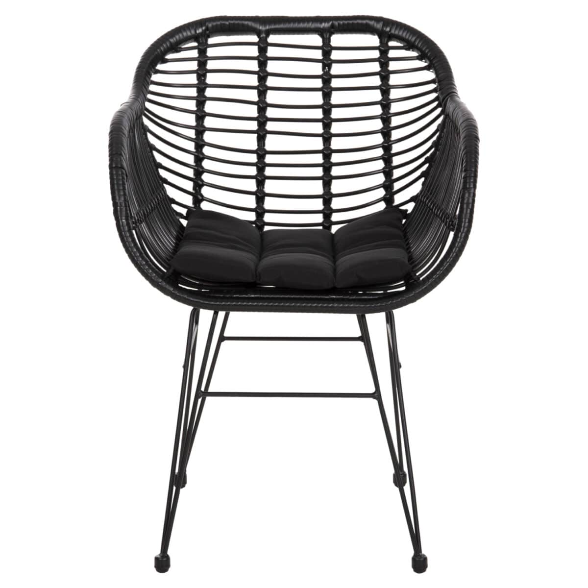 ΠΟΛΥΘΡΟΝΑ ΜΕ ΜΑΞΙΛΑΡΙ ΜΕΤΑΛΛΙΚΗ ALLEGRA HM5450.32 ΜΕ WICKER ΜΑΥΡΟ 58x59x82Υεκ. - Image 3