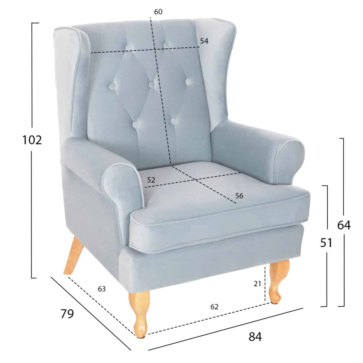 polythrona-mperzera-fb9307331-baby-blue-1 ΠΟΛΥΘΡΟΝΑ ΜΠΕΡΖΕΡΑ BRANDON HM3073.31 BABY BLUE ΒΕΛΟΥΔΟ-ΠΟΔΙΑ ΣΕ ΦΥΣΙΚΟ 82,5x80x104Υεκ - Image 2