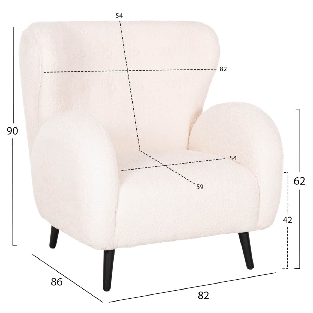 polythrona-mperzera-fb9959306-ekroy-mpoy-1 ΠΟΛΥΘΡΟΝΑ ΜΠΕΡΖΕΡΑ KRYLY HM9593.06 ΕΚΡΟΥ ΜΠΟΥΚΛΕ-ΜΑΥΡΑ ΞΥΛΙΝΑ ΠΟΔΙΑ 83x87x89Υεκ - Image 2