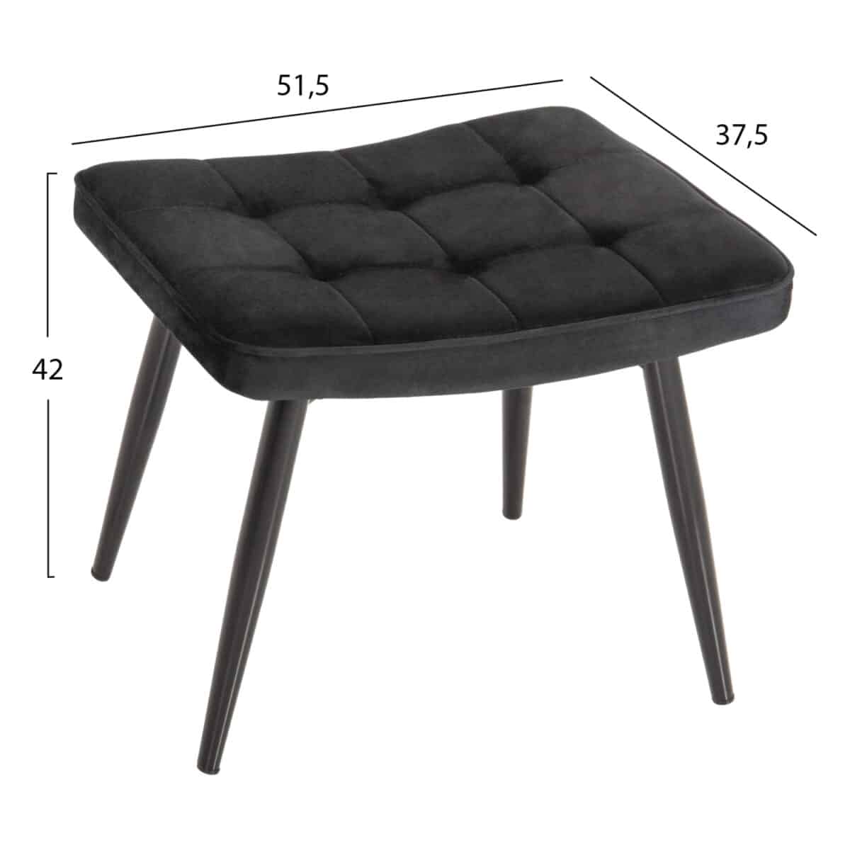 ΠΟΛΥΘΡΟΝΑ ΜΠΕΡΖΕΡΑ CRAWLEY ΜΕ ΥΠΟΠΟΔΙΟ HM8918.04 ΜΑΥΡΟ ΒΕΛΟΥΔΟ 70x57x103Y εκ. - Image 3