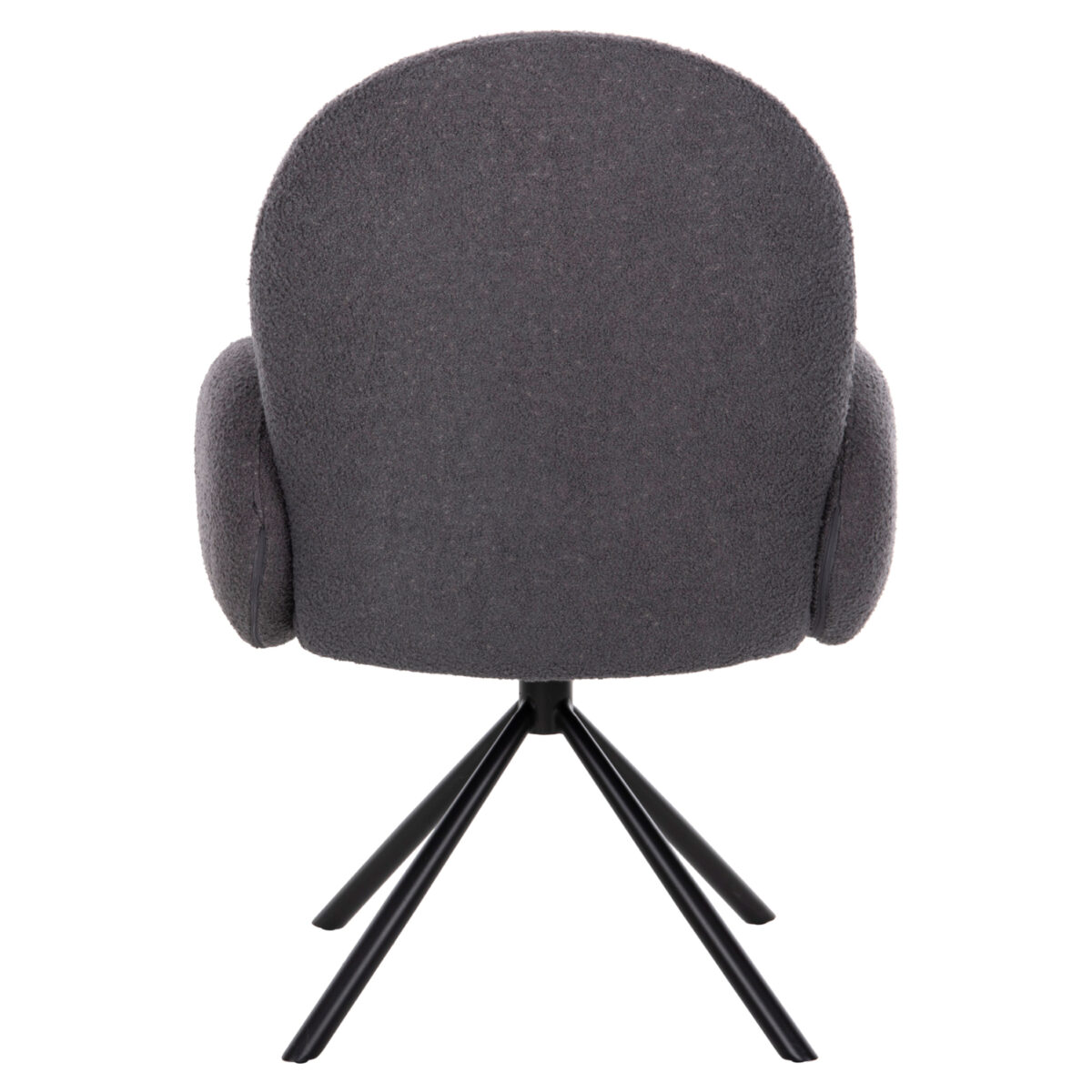 ΠΟΛΥΘΡΟΝΑ ΠΕΡΙΣΤΡΕΦ. WINON HM9778.01 ΓΚΡΙ TEDDY ΥΦΑΣΜΑ-ΜΑΥΡΟ ΜΕΤΑΛΛΟ 65x67x92Υ εκ. - Image 6