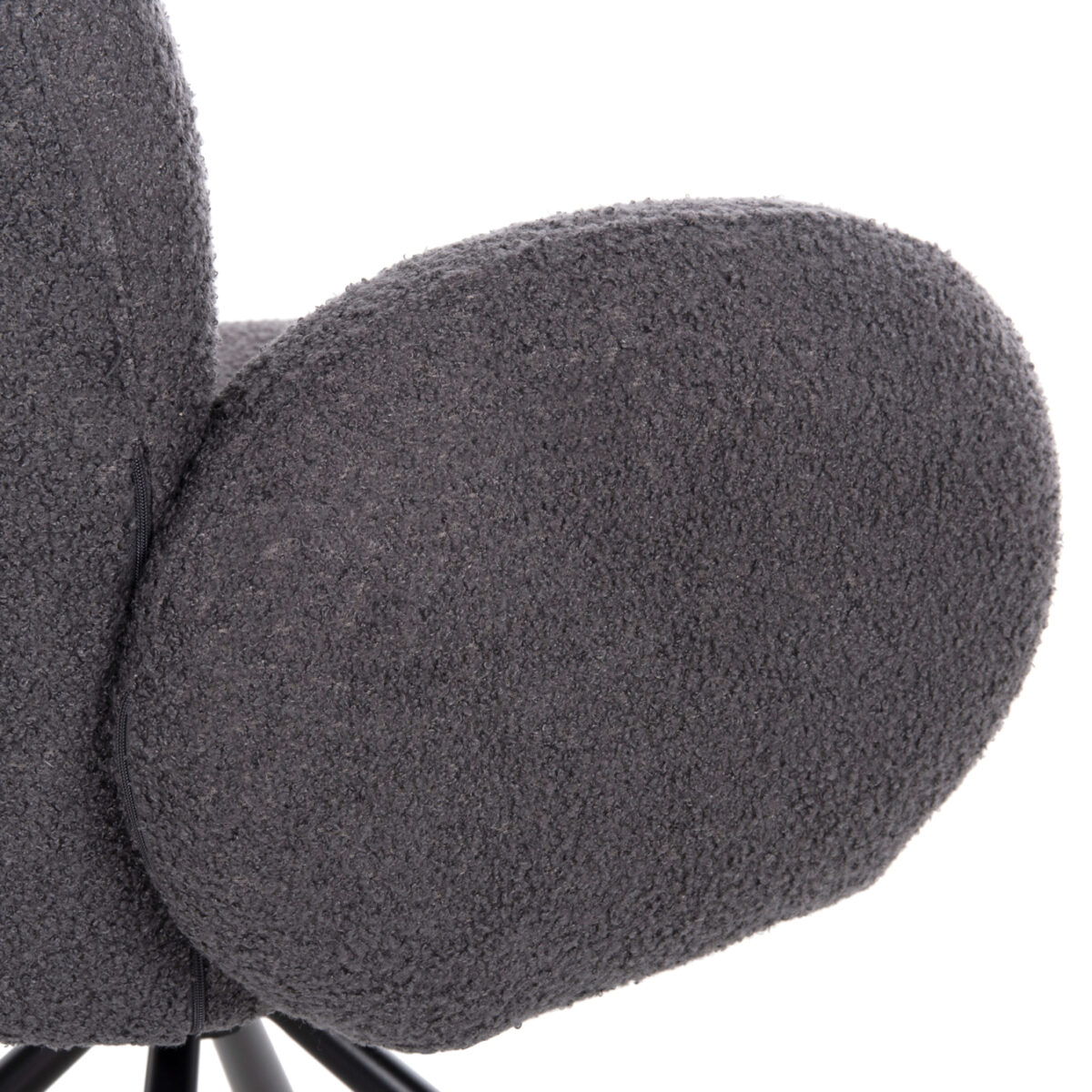 ΠΟΛΥΘΡΟΝΑ ΠΕΡΙΣΤΡΕΦ. WINON HM9778.01 ΓΚΡΙ TEDDY ΥΦΑΣΜΑ-ΜΑΥΡΟ ΜΕΤΑΛΛΟ 65x67x92Υ εκ. - Image 9