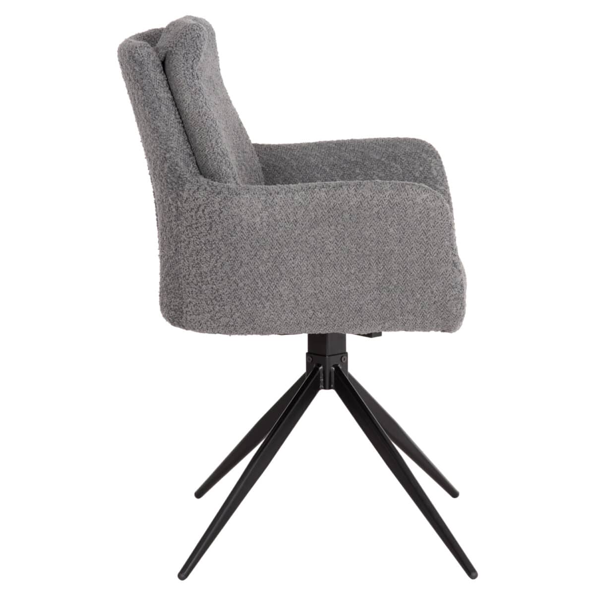 ΠΟΛΥΘΡΟΝΑ ΠΕΡΙΣΤΡΕΦ. BLANS HM9942.01 ΓΚΡΙ ΜΠΟΥΚΛΕ ΥΦΑΣΜΑ-ΜΕΤΑΛΛΙΚΑ ΠΟΔΙΑ 62x60x90Υ - Image 4