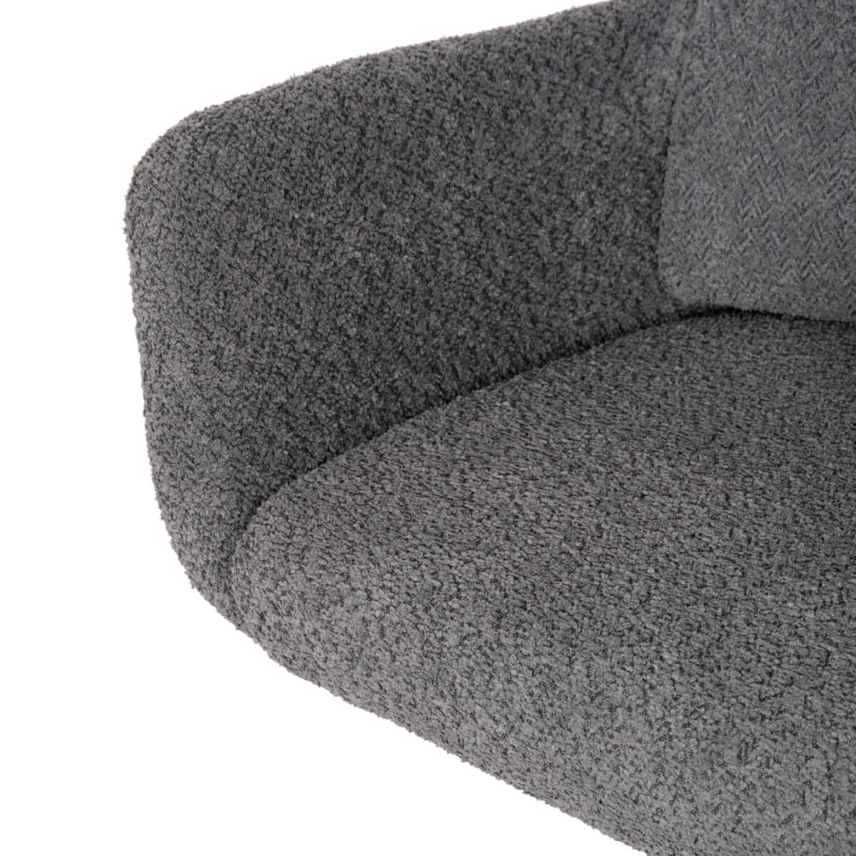 ΠΟΛΥΘΡΟΝΑ ΠΕΡΙΣΤΡΕΦ. BLANS HM9942.01 ΓΚΡΙ ΜΠΟΥΚΛΕ ΥΦΑΣΜΑ-ΜΕΤΑΛΛΙΚΑ ΠΟΔΙΑ 62x60x90Υ - Image 9