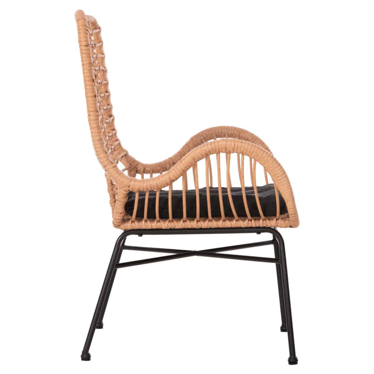 ΠΟΛΥΘΡΟΝΑ ΣΤΥΛ ΜΠΕΡΖΕΡΑΣ ALLEGRA HM5704.11 P.E.RATTAN ΜΠΕΖ-ΜΑΥΡΟ ΜΕΤΑΛΛΟ 66x59x90Υεκ. - Image 4