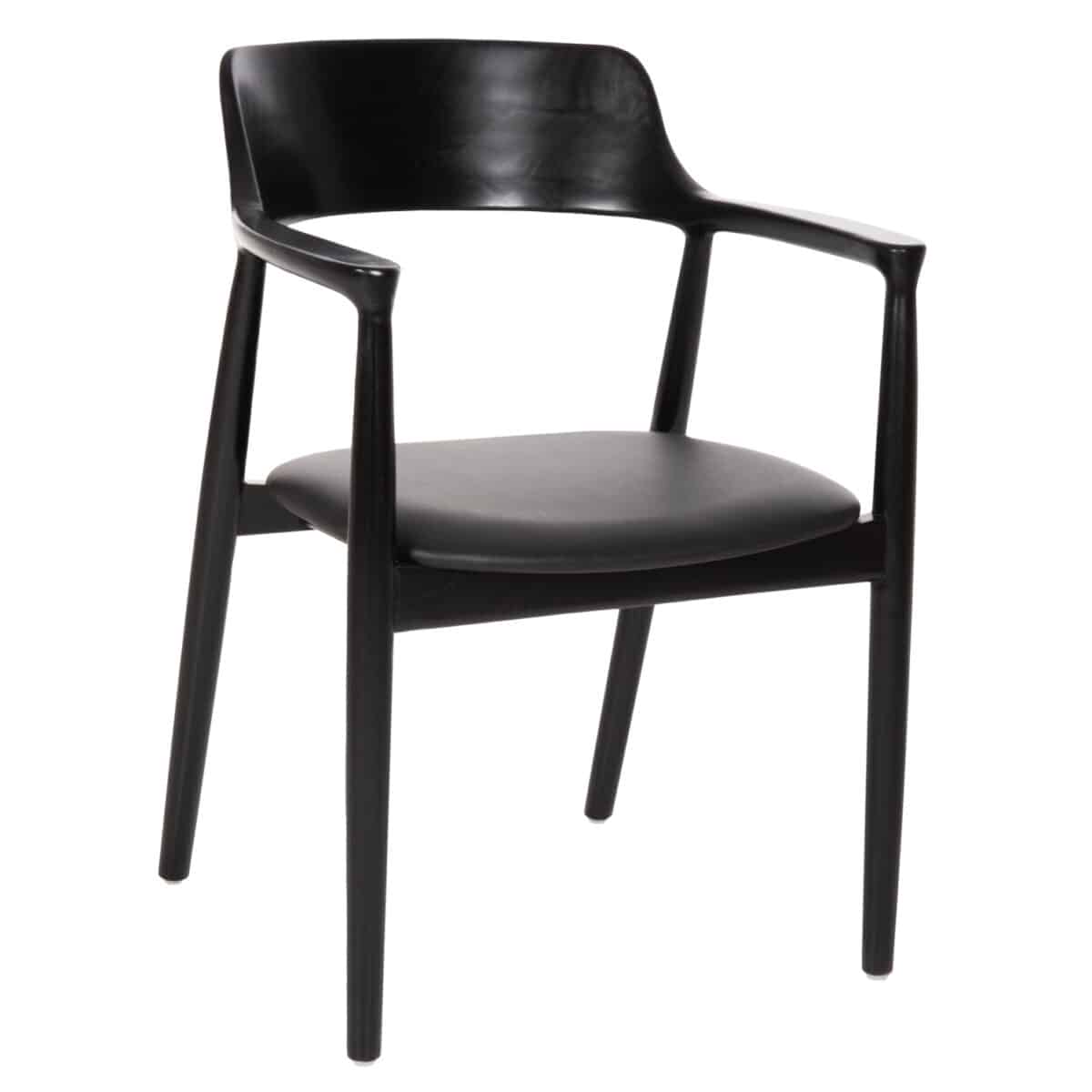 polythrona-trapezarias-fb9963402-xylo-ma ΠΟΛΥΘΡΟΝΑ ΤΡΑΠΕΖΑΡΙΑΣ KINGSLEY HM9634.02 ΞΥΛΟ ΜΑΟΝΙ- ΜΑΥΡΟ VINYL 58x53x80Yεκ. - Image 1