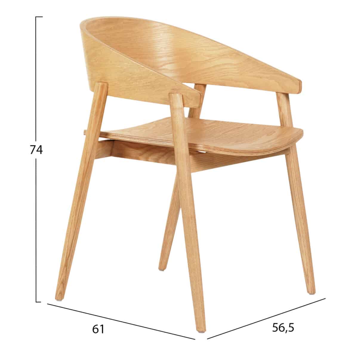 ΠΟΛΥΘΡΟΝΑ ΤΡΑΠΕΖΑΡΙΑΣ CANOP HM9950.01 ΦΡΑΞΙΝΟΣ ΣΕ ΟΑΚ ΧΡΩΜΑ 56,5x61x74Υεκ. - Image 2