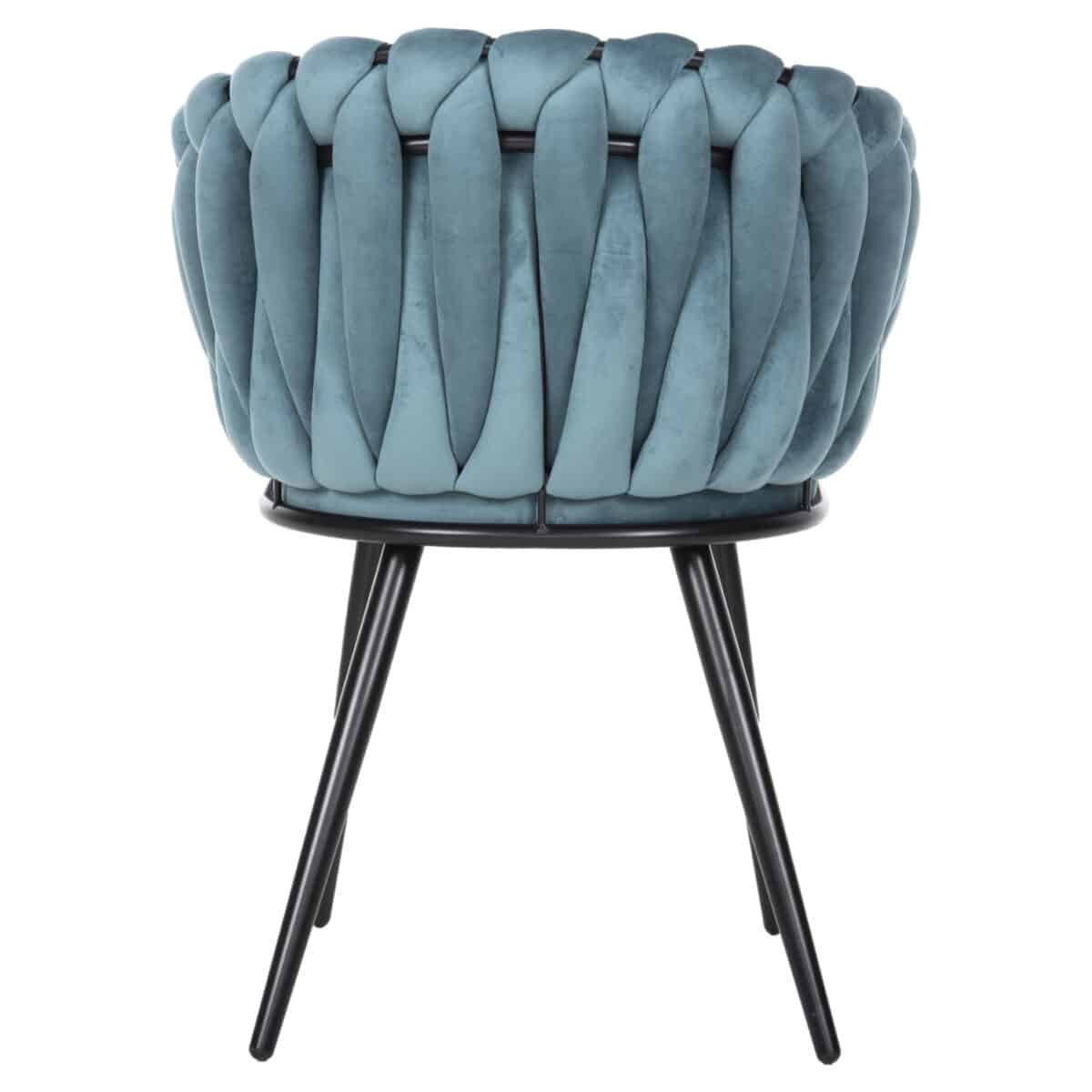 ΠΟΛΥΘΡΟΝΑΚΙ LUANDA HM8741.05 ΤΙΡΚΟΥΑΖ ΒΕΛΟΥΔΟ-ΜΑΥΡΑ ΜΕΤΑΛΛΙΚΑ ΠΟΔΙΑ 62x54x79Υεκ. - Image 6