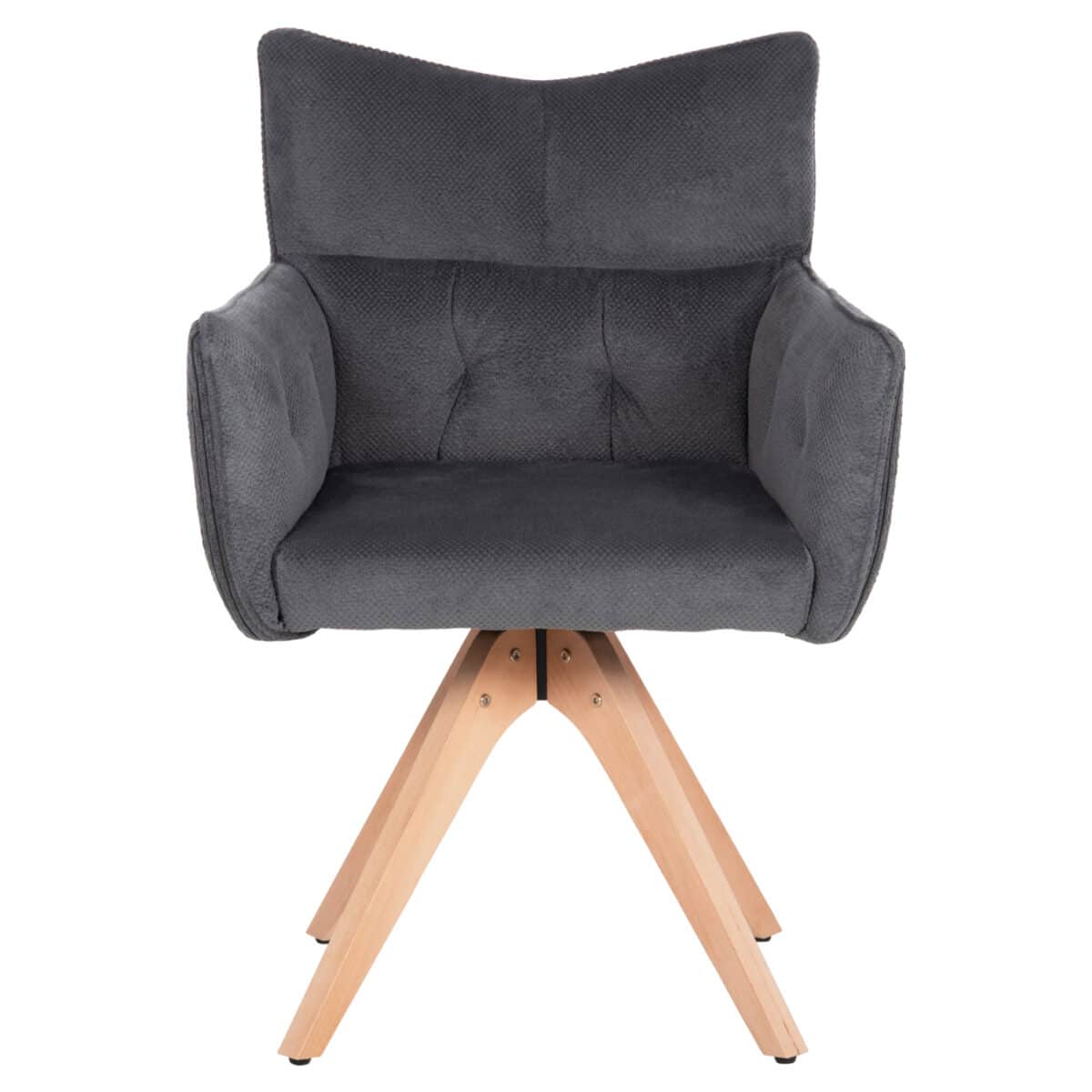 ΠΟΛΥΘΡΟΝΑ ΤΡΑΠΕΖΑΡΙΑΣ QUILL HM9843.03 ΓΚΡΙ ΥΦΑΣΜΑ-ΞΥΛΟ ΟΞΙΑΣ ΠΟΔΙΑ 61x57,5x91Υεκ. - Image 3