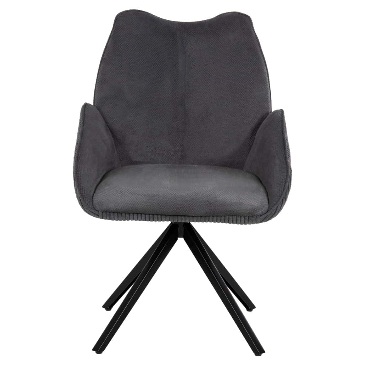 polythronaki-fb9984403-gkri-yfasma-mayri-2 ΠΟΛΥΘΡΟΝΑΚΙ SHAI HM9844.03 ΓΚΡΙ ΥΦΑΣΜΑ-ΜΑΥΡΗ ΜΕΤΑΛΛΙΚΗ ΒΑΣΗ 61x63x93Υεκ. - Image 3