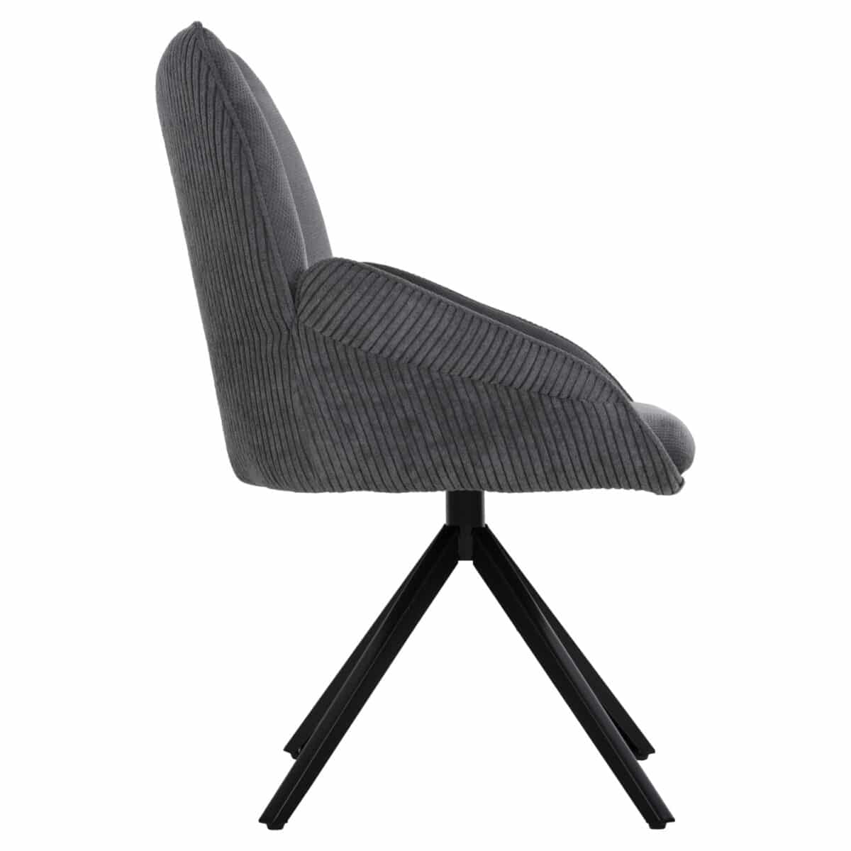 polythronaki-fb9984403-gkri-yfasma-mayri-3 ΠΟΛΥΘΡΟΝΑΚΙ SHAI HM9844.03 ΓΚΡΙ ΥΦΑΣΜΑ-ΜΑΥΡΗ ΜΕΤΑΛΛΙΚΗ ΒΑΣΗ 61x63x93Υεκ. - Image 4