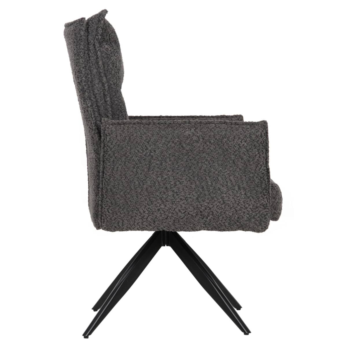 ΠΟΛΥΘΡΟΝΑ ΤΡΑΠΕΖΑΡΙΑΣ ZORIN HM9846.03 ΓΚΡΙ ΥΦΑΣΜΑ-ΜΑΥΡΑ ΜΕΤΑΛΛΙΚΑ ΠΟΔΙΑ 64x66x94,5Υεκ. - Image 4