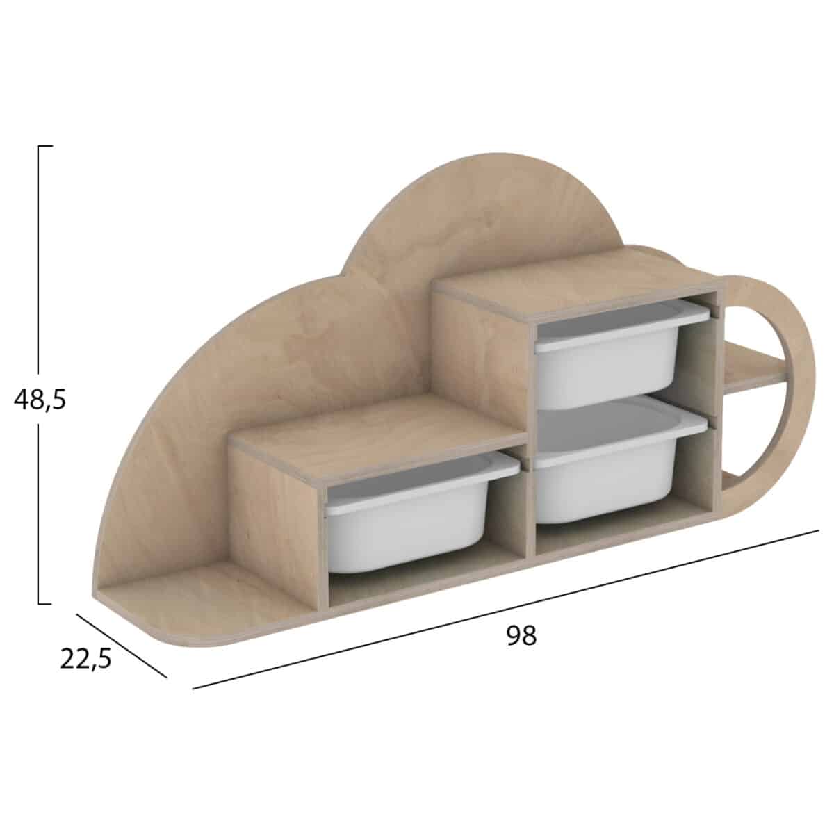 ΣΥΡΤΑΡΙΕΡΑ ΤΟΙΧΟΥ SANI HM18227.03 ΞΥΛΟ ΣΗΜΥΔΑΣ-ΛΕΥΚΑ P.E. ΣΥΡΤΑΡΙΑ 98x22,5x48,5Υεκ. - Image 2