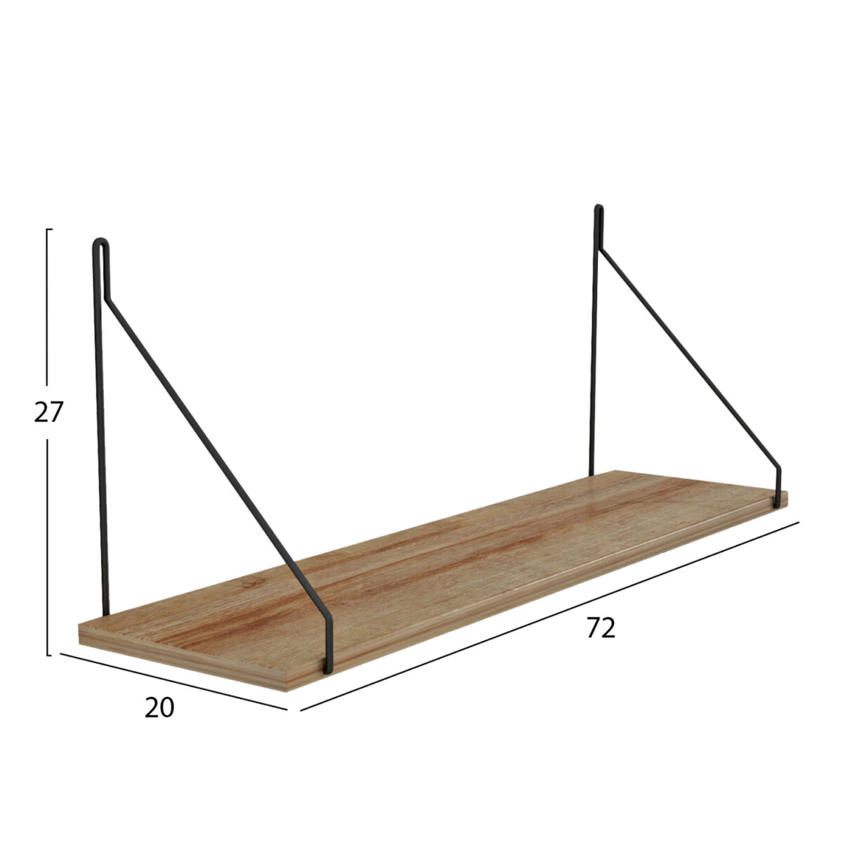ΡΑΦΙ ΤΟΙΧΟΥ AGILAN ΜΕΛΑΜΙΝΗΣ HM9183.11 ΦΥΣΙΚΟ ΟΑΚ 72x20x27Yεκ. - Image 2
