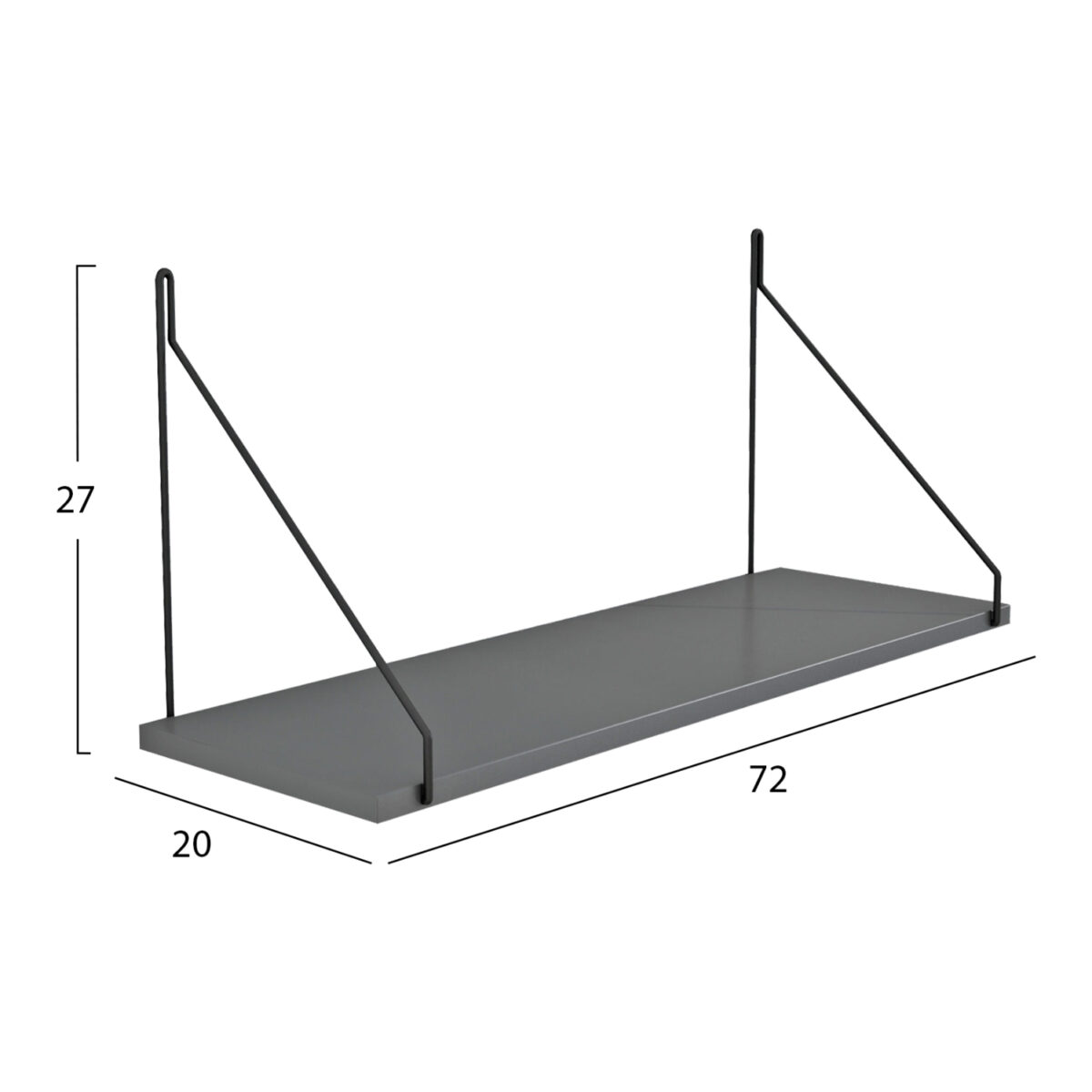 ΡΑΦΙ ΤΟΙΧΟΥ AGILAN ΜΕΛΑΜΙΝΗΣ HM9183.20 ΓΚΡΙ 72x20x27Y εκ. - Image 2